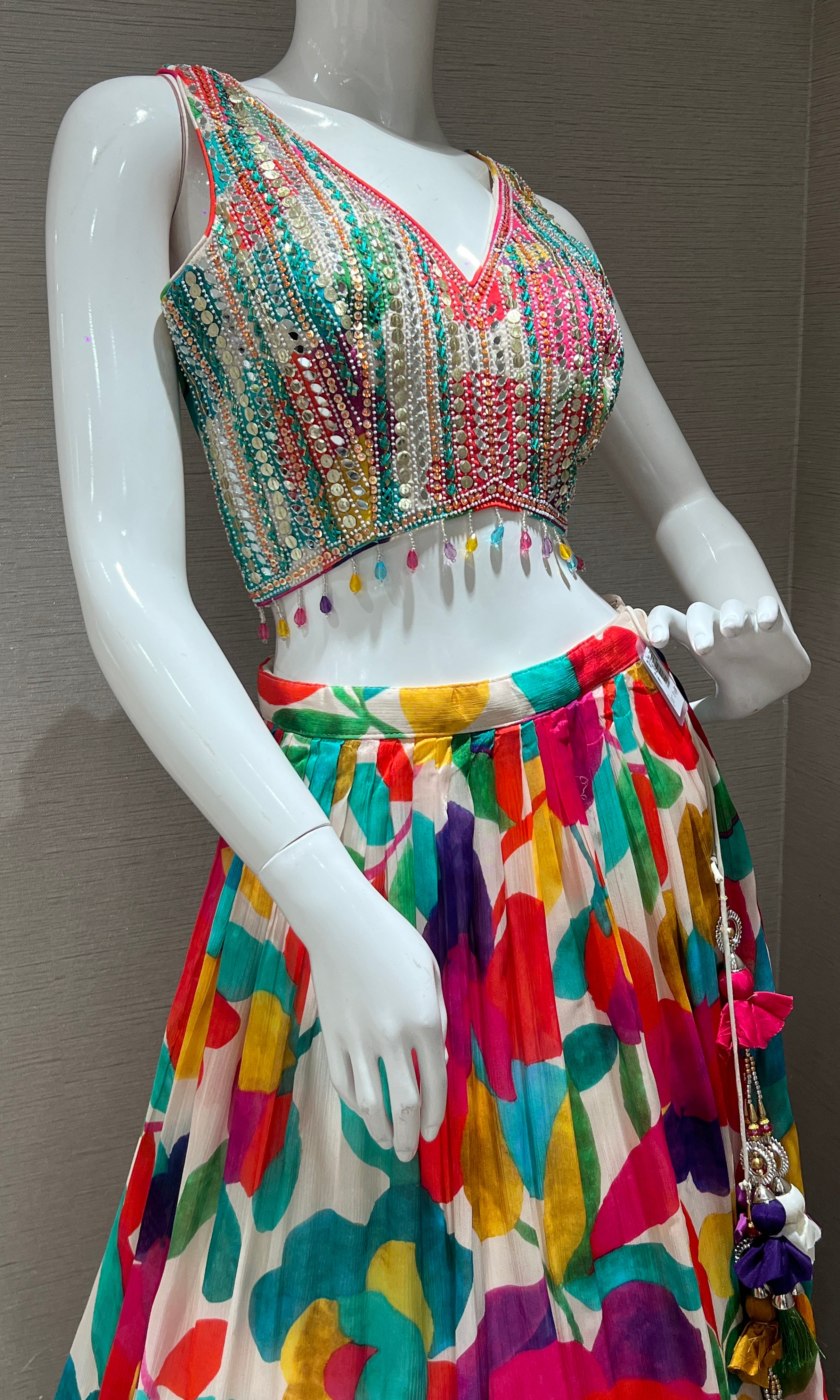Multicolor Floral Embroidered Lehenga