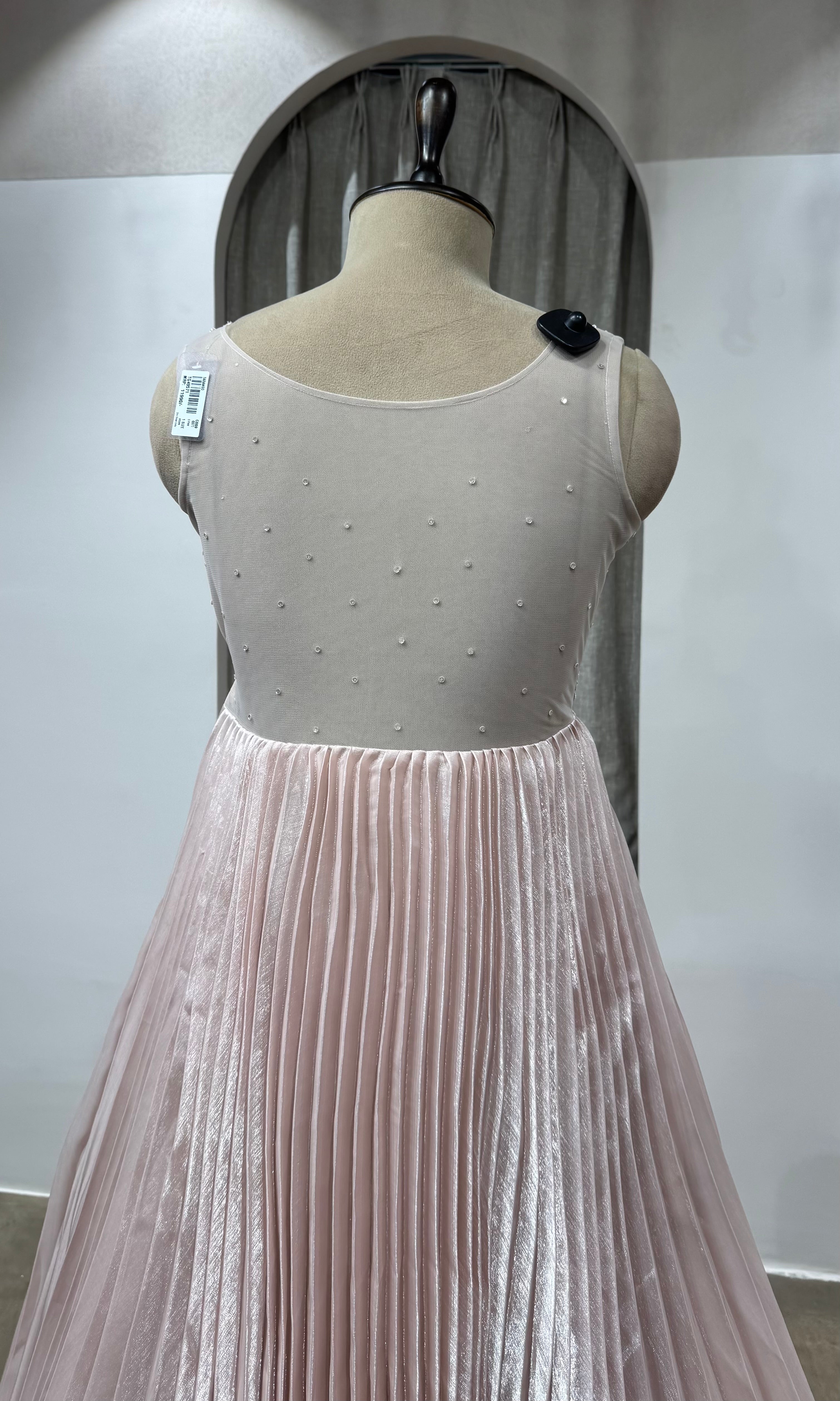 Onion Pink Sequins Embroidered Gown
