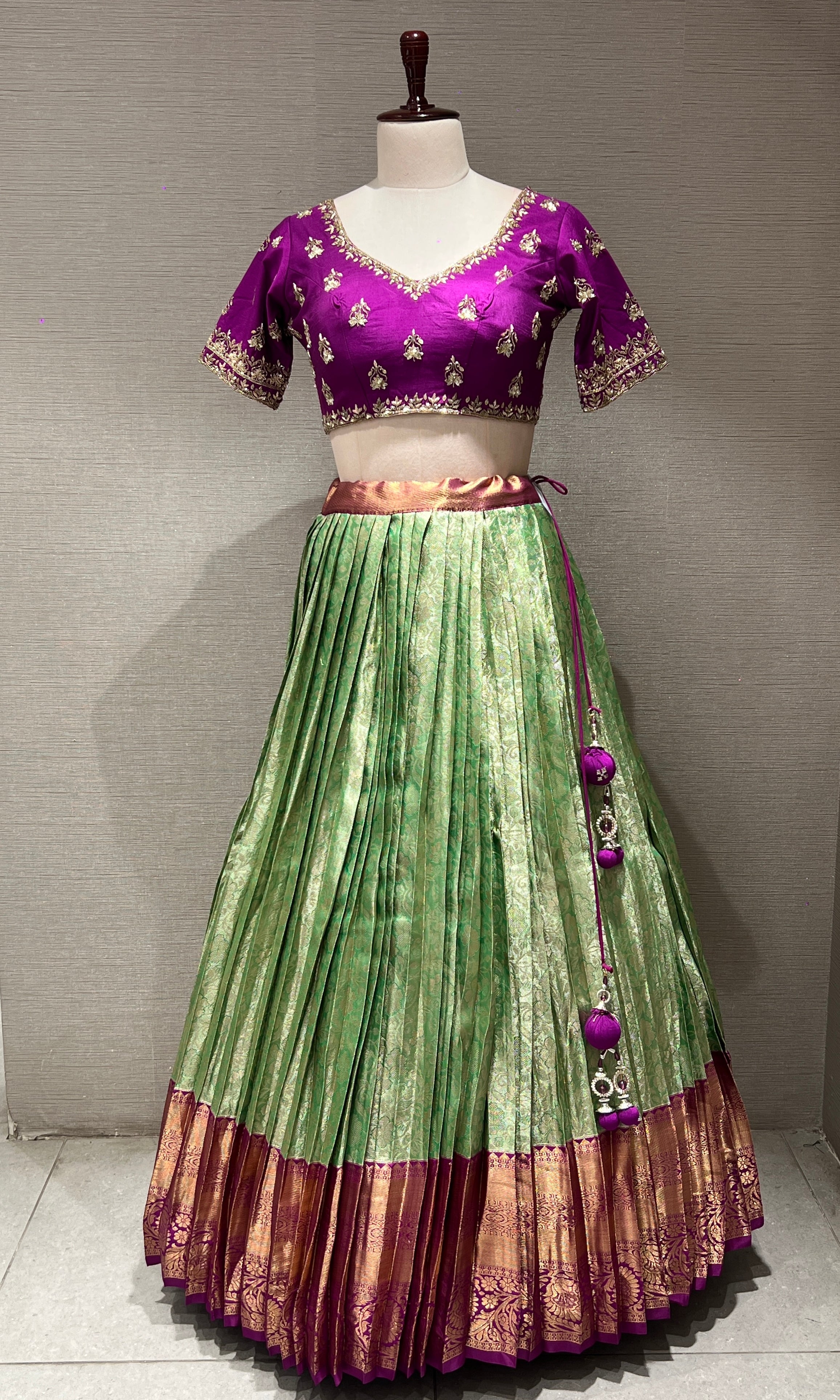 Violet Pattu Lehenga