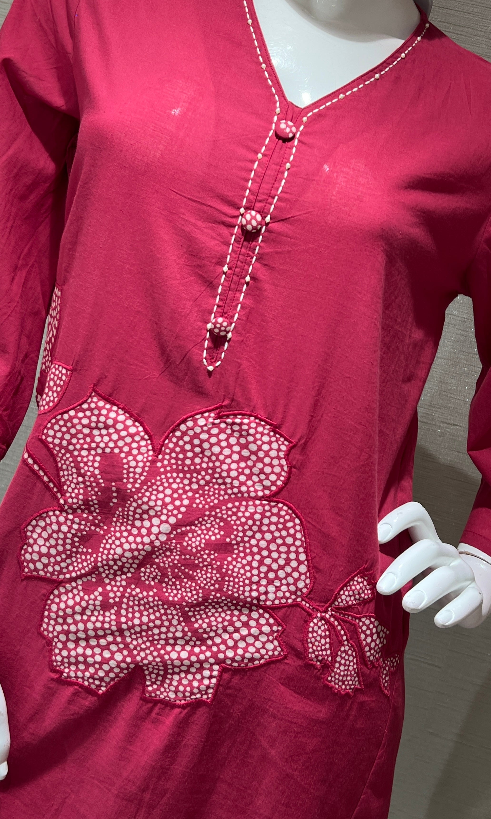 Pink FLORAL EMBROIDERY kurta set