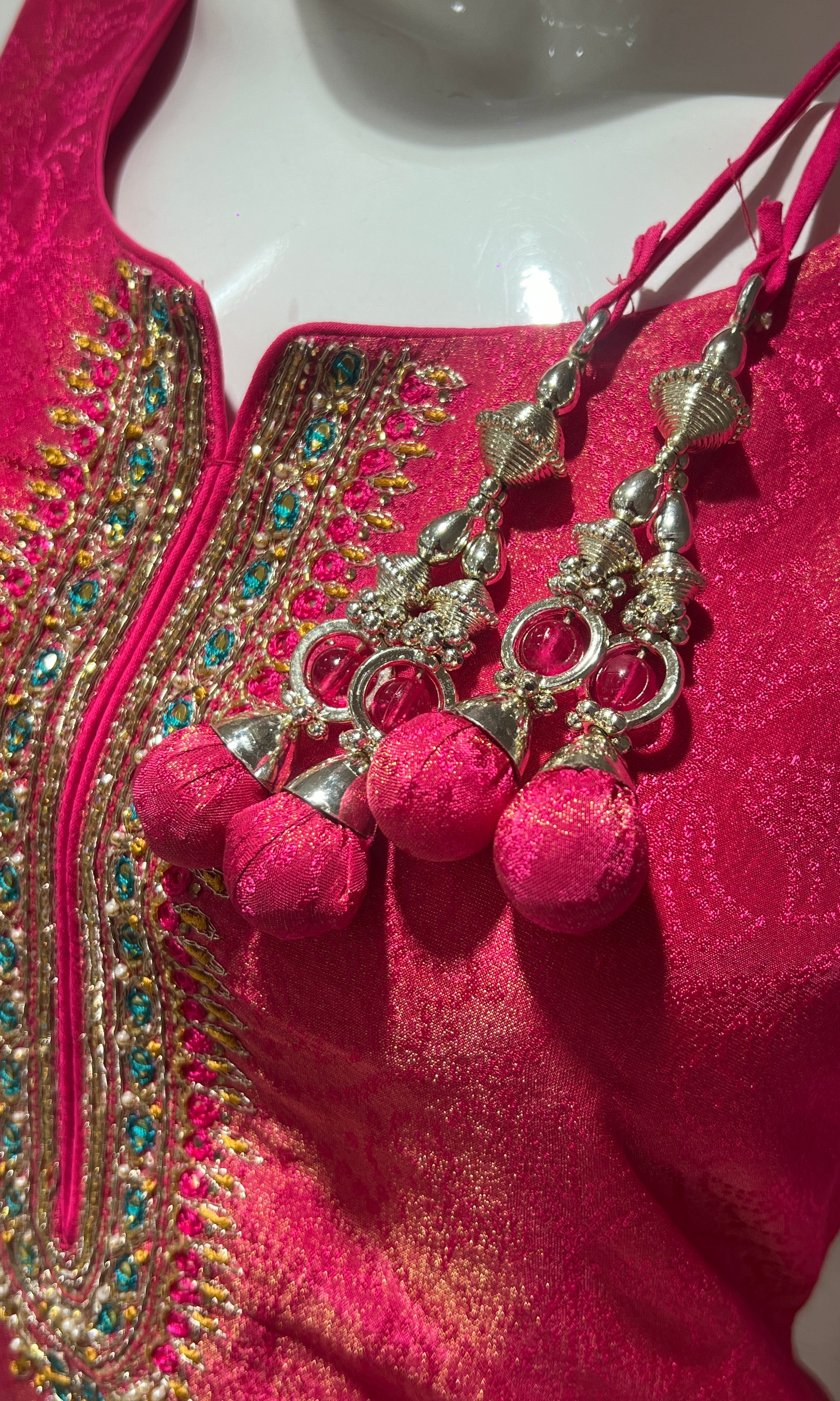 Pink kurta set with banarasi dupatta