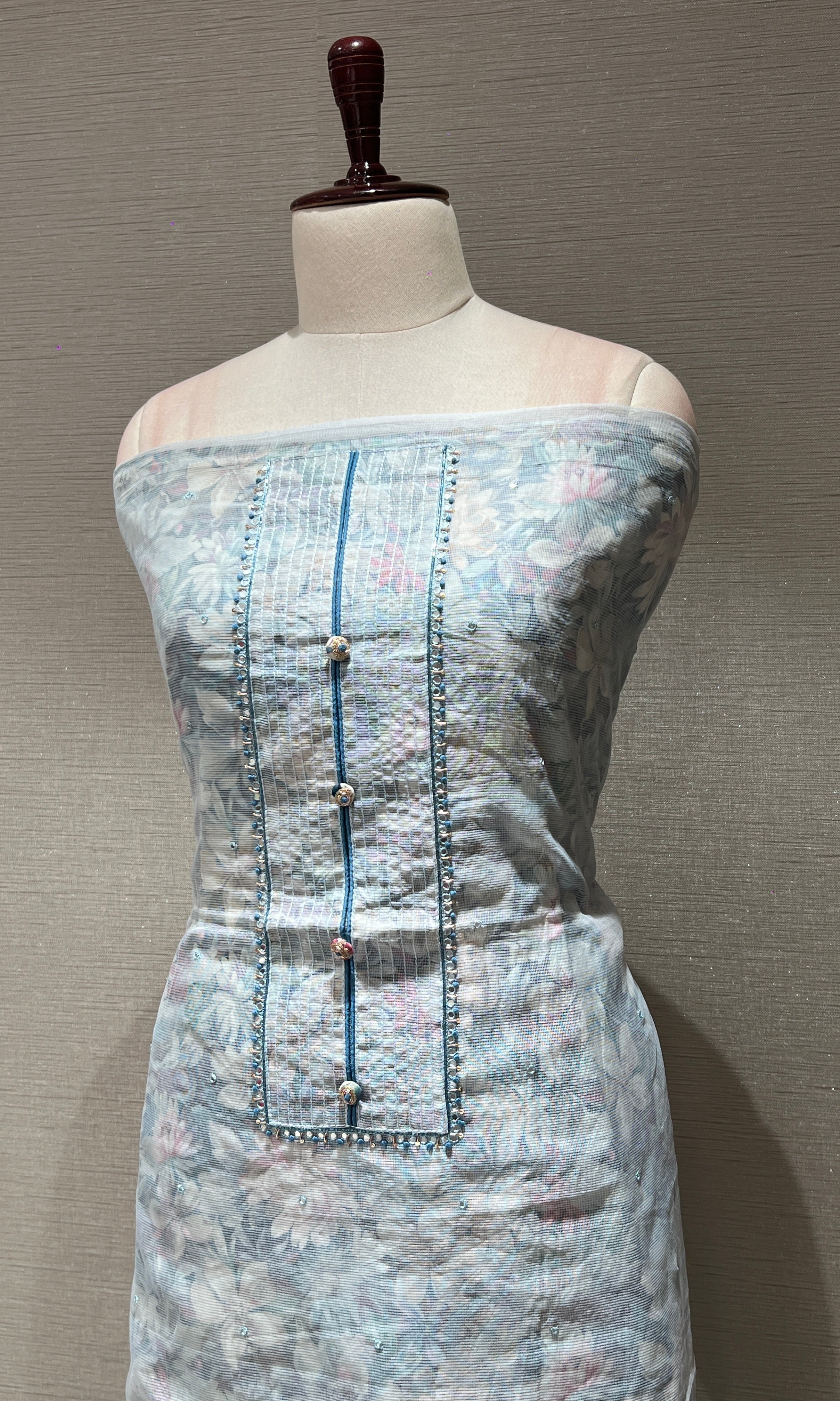 Light blue dress material