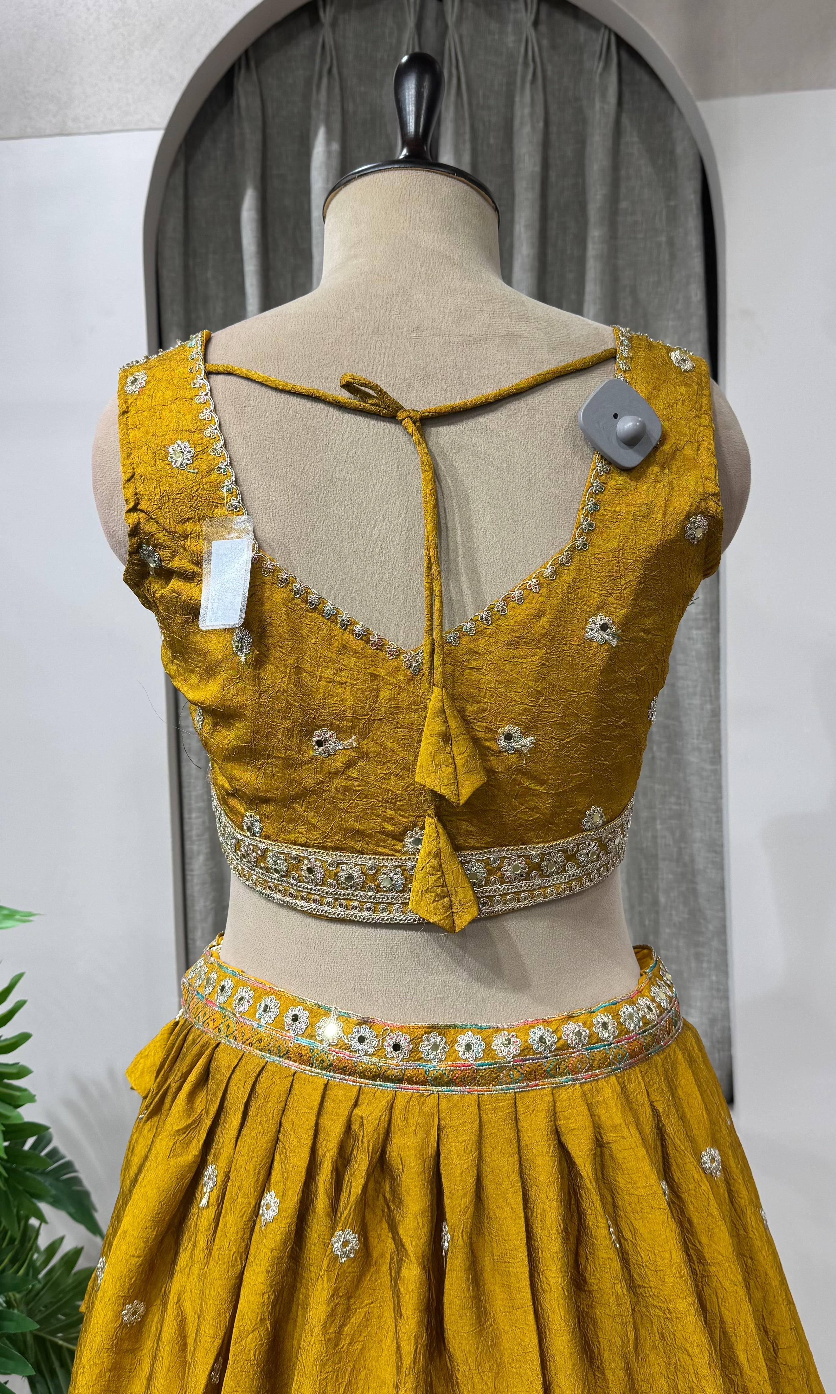 Mustard Yellow Embroidered Lehenga Set