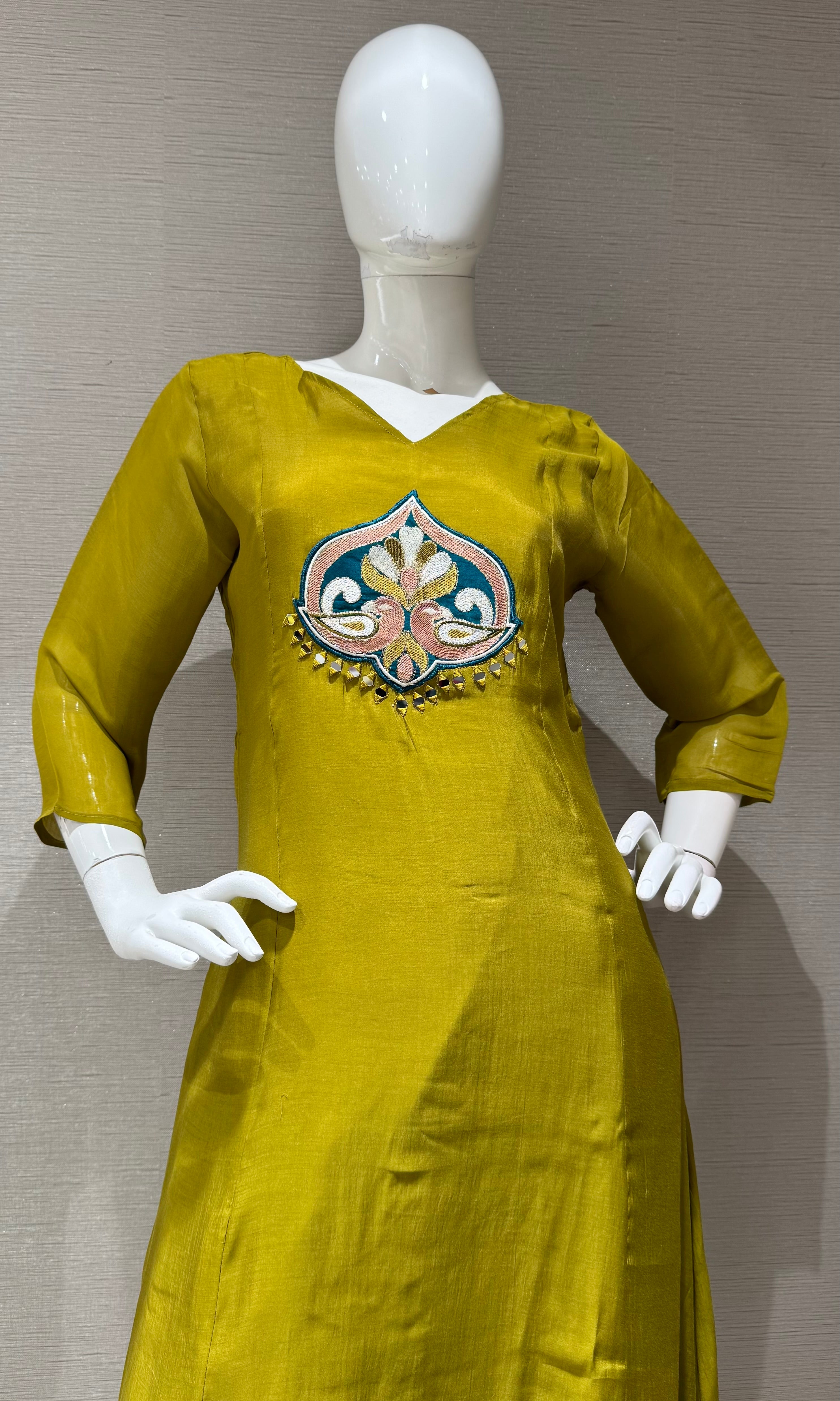 Green Kurta Set with Ethnic Dupatta