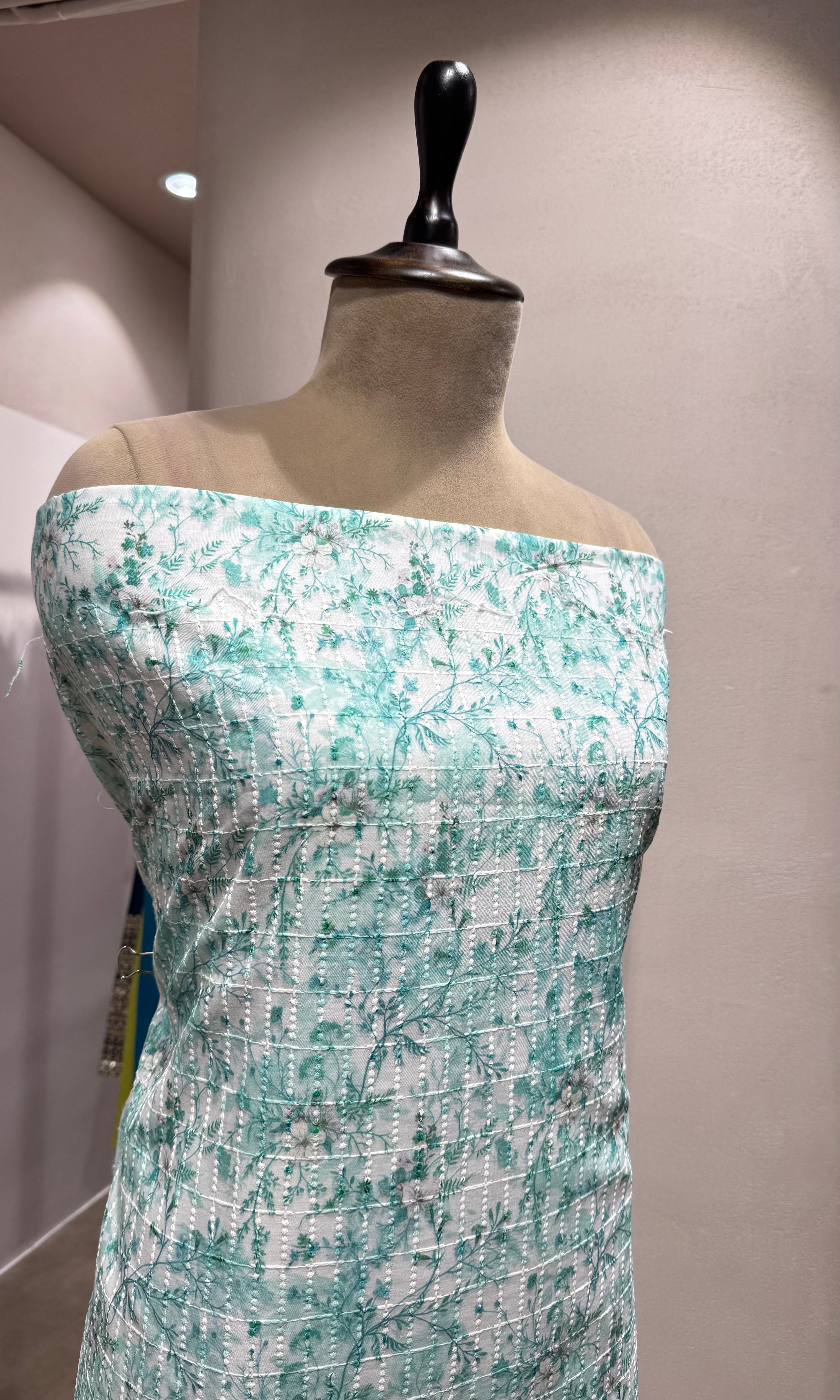 BLUE Embroidered DRESS MATERIAL