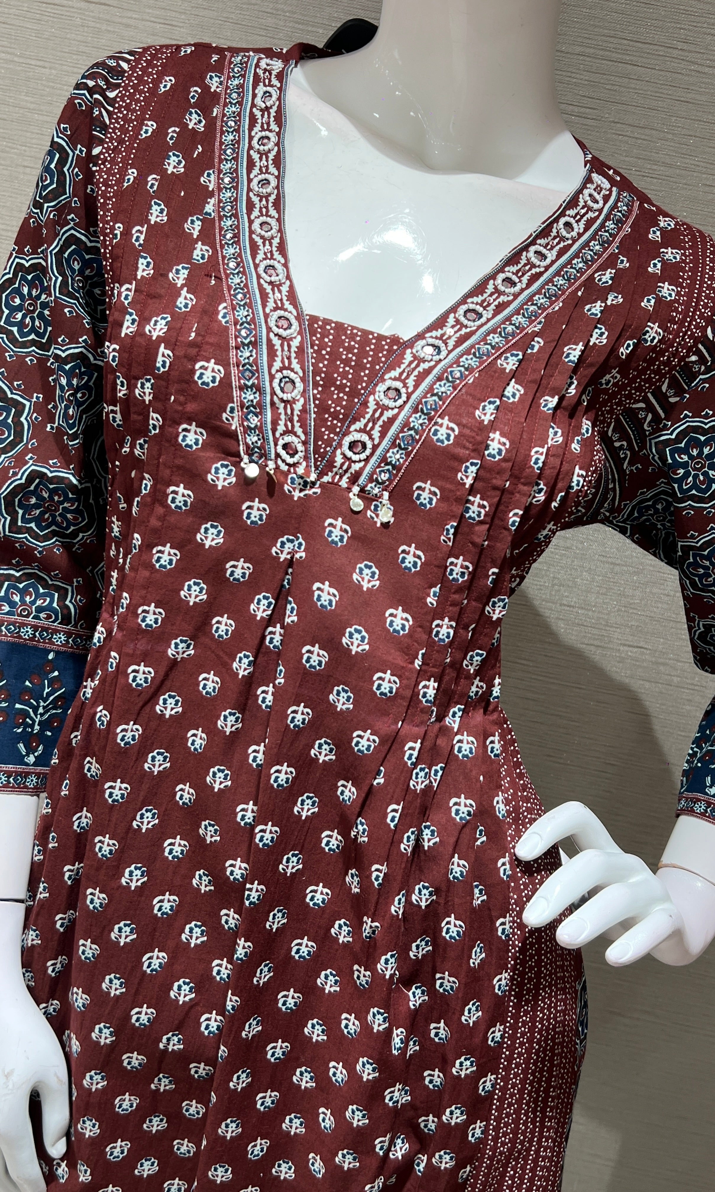 Maroon kurta set WITH PALAZZO PANTS