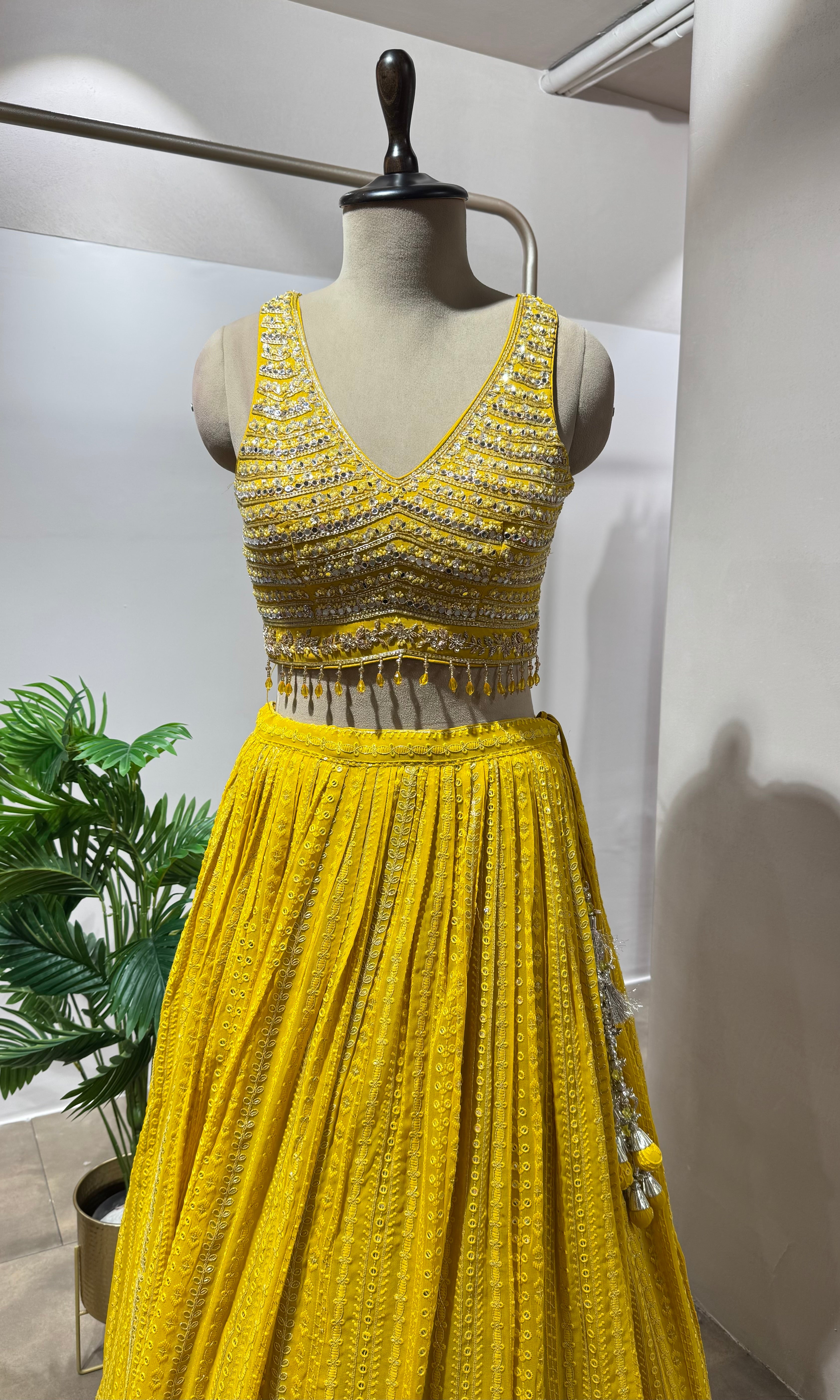 Sunshine Yellow Embroidered Lehenga