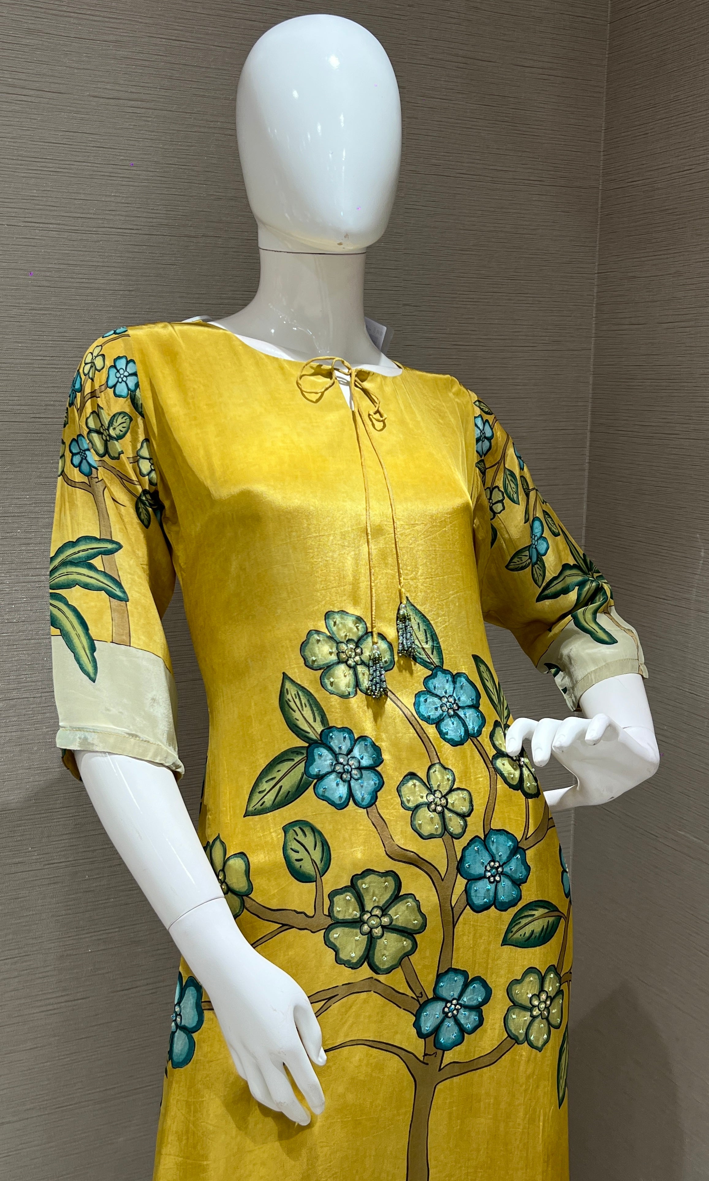 Mehandi green floral print Kurti top