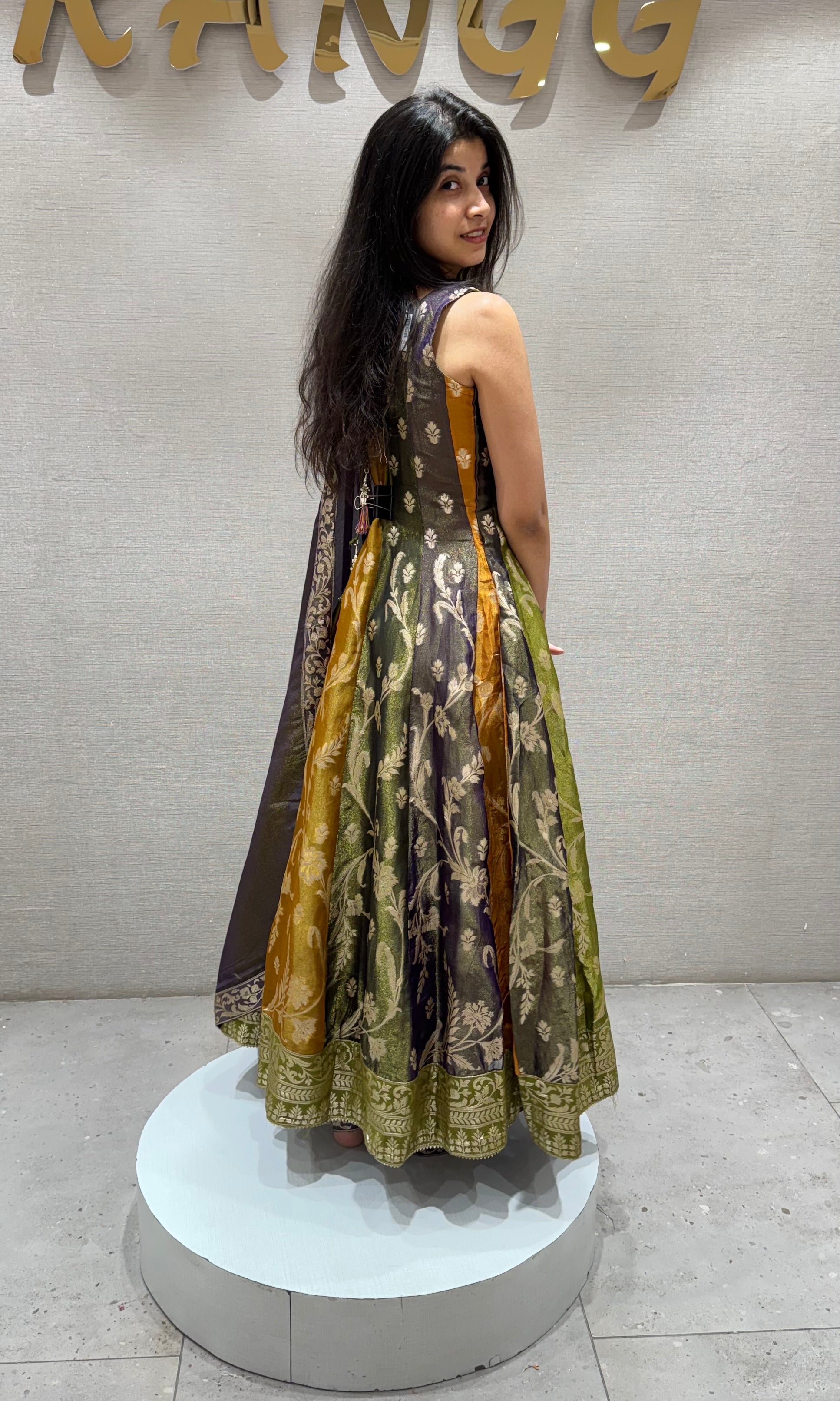 Multi FLORAL BANARASI ANARKALI SET