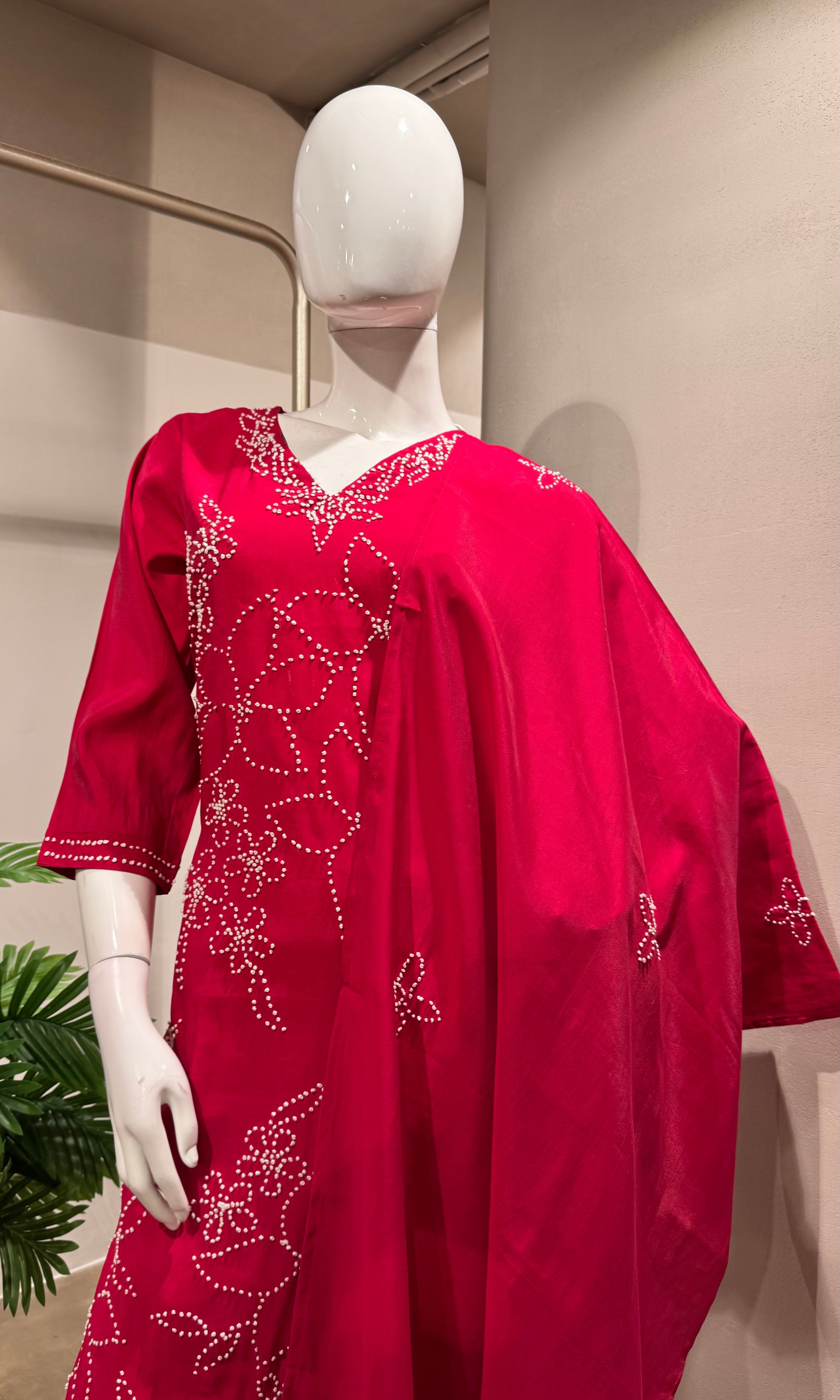 RANI THREAD FLORAL EMBROIDERY KURTA SET