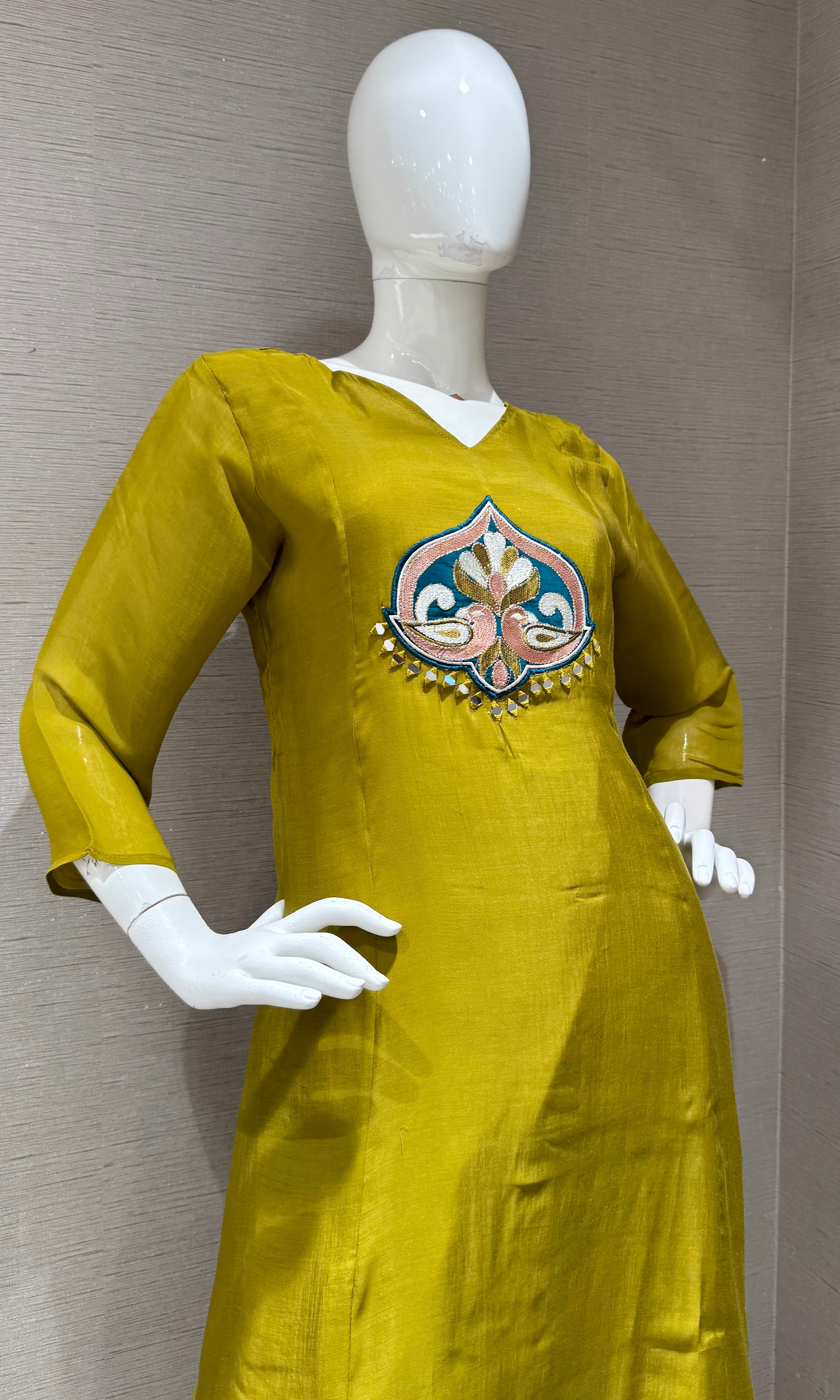 Green Kurta Set with Ethnic Dupatta