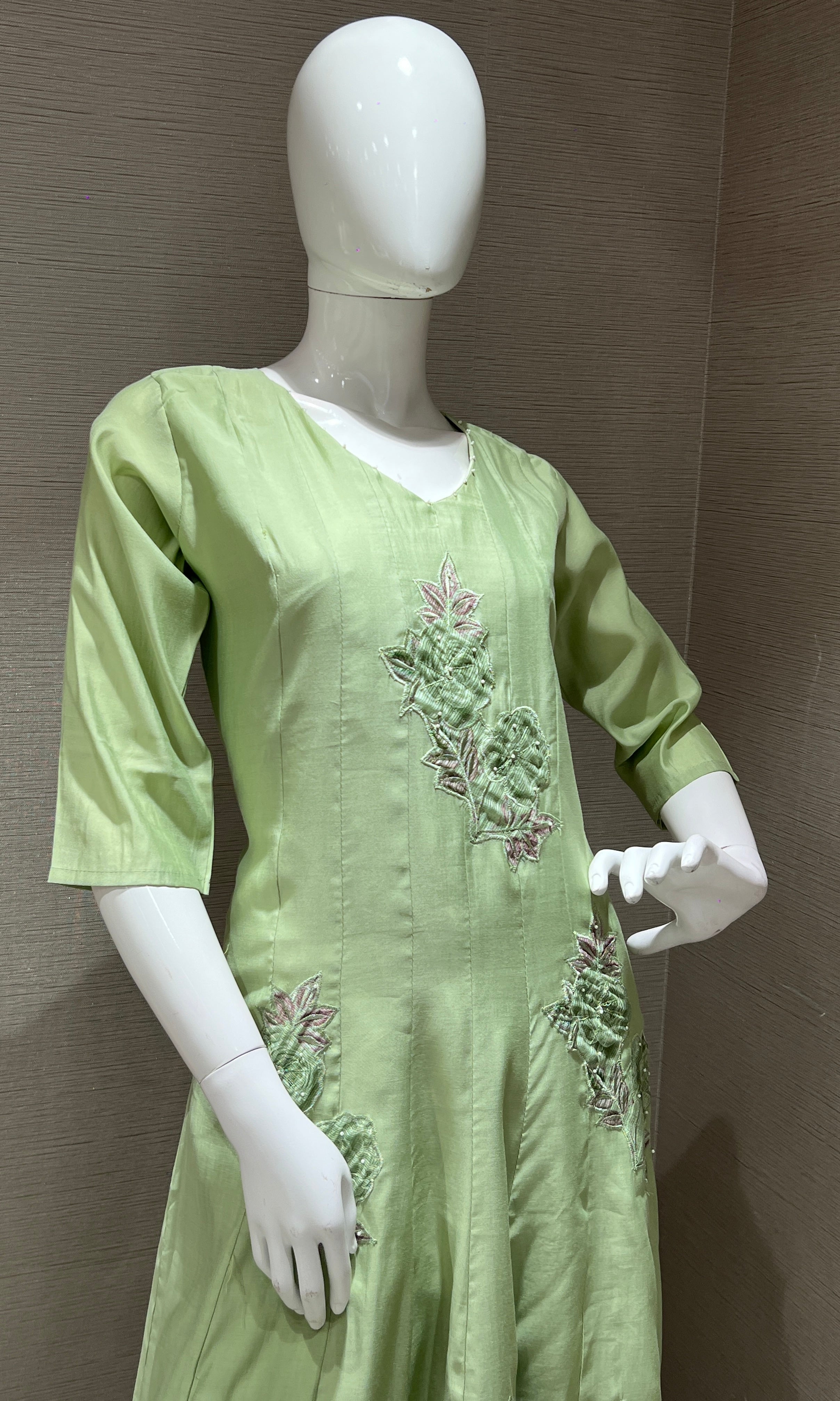 matcha green rose kurta set