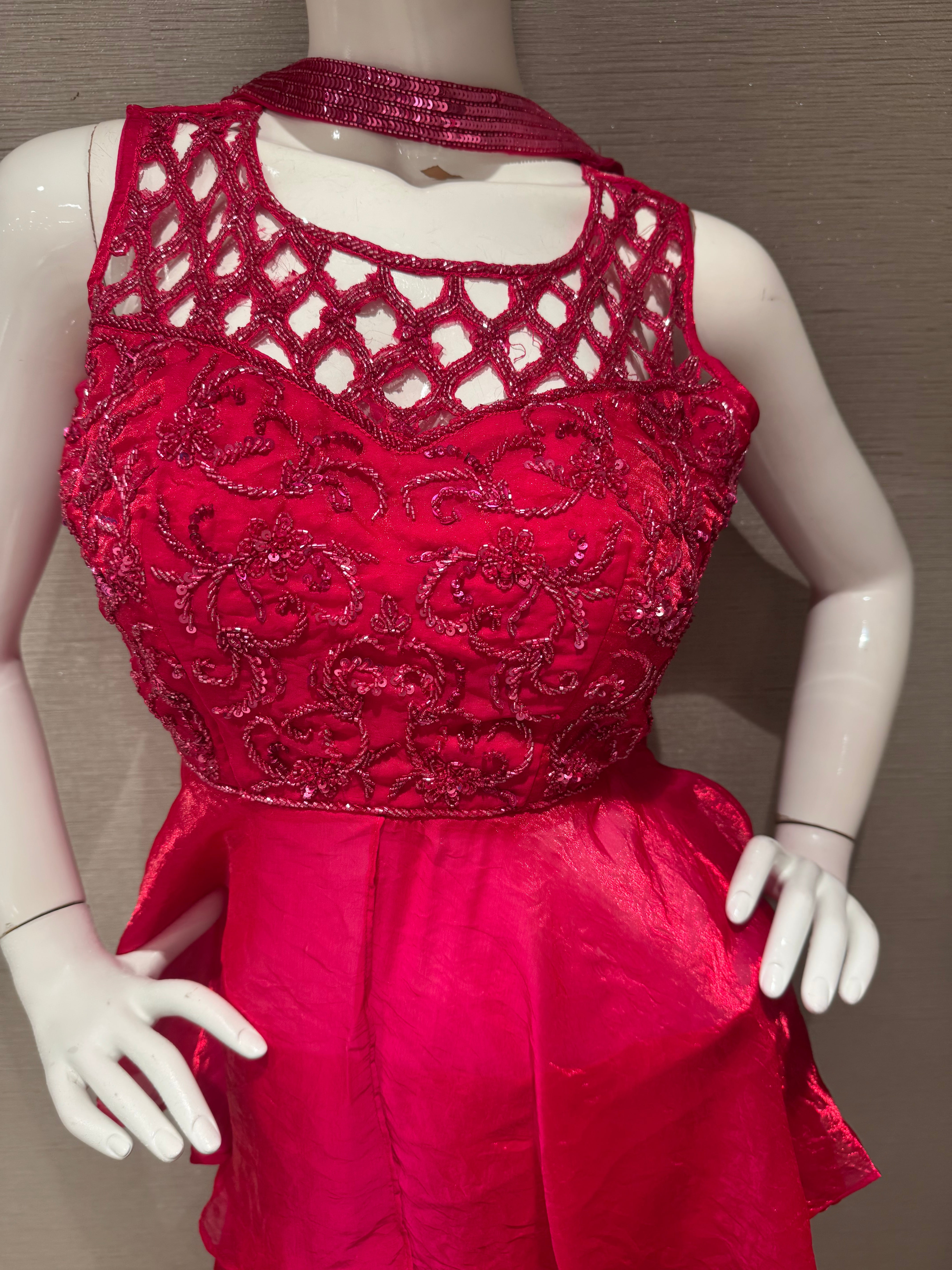 Bright Rani Embellished Peplum Palazzo set