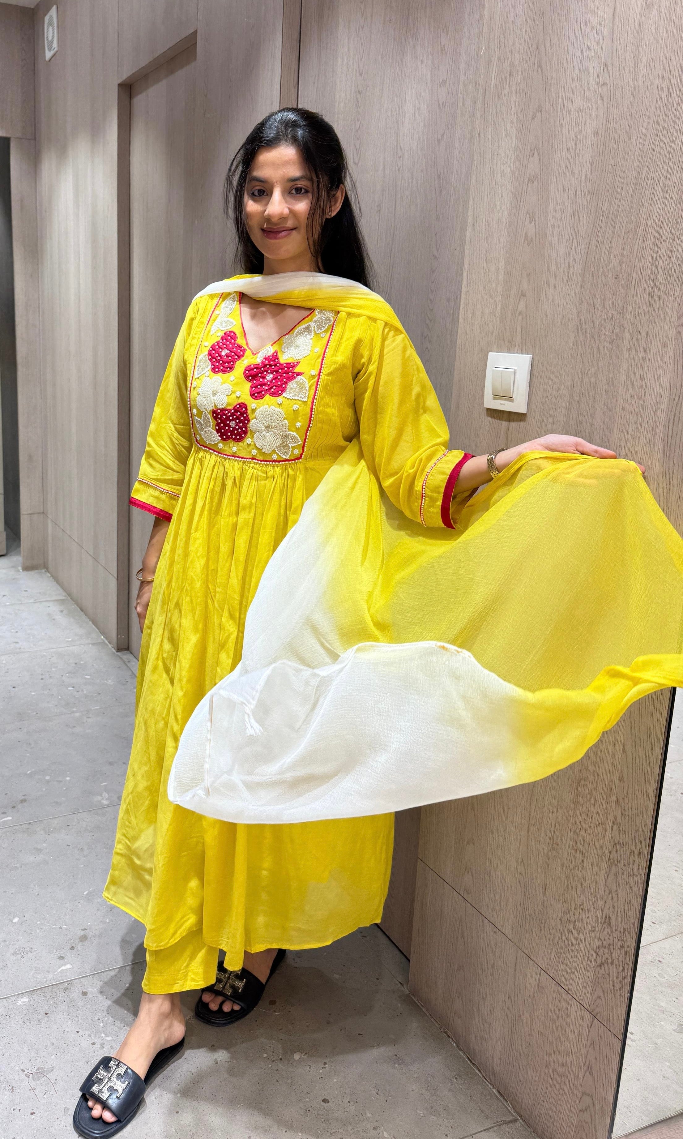 sunshine yellow kurta set