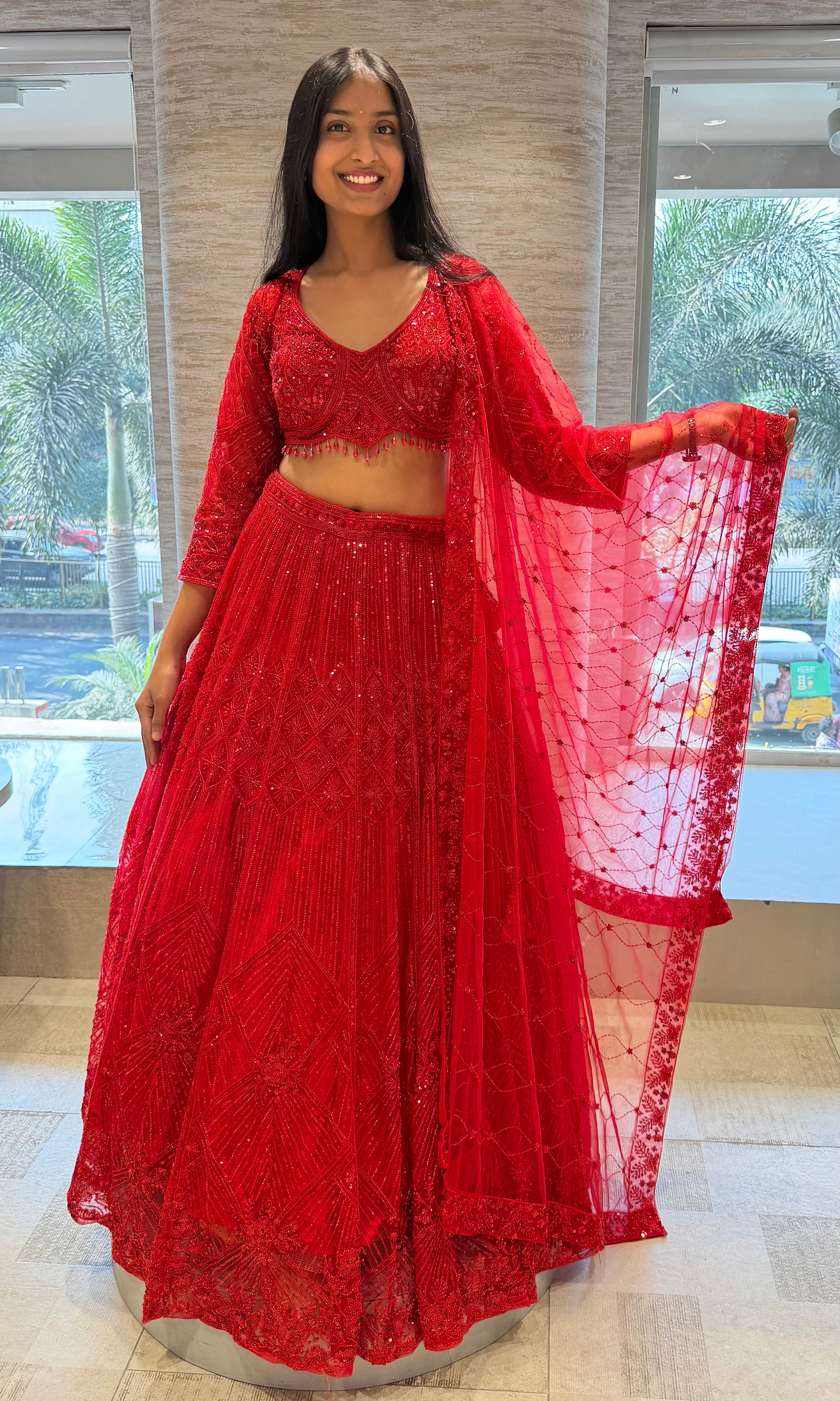 Ruby Red EMBELLISHED Lehenga