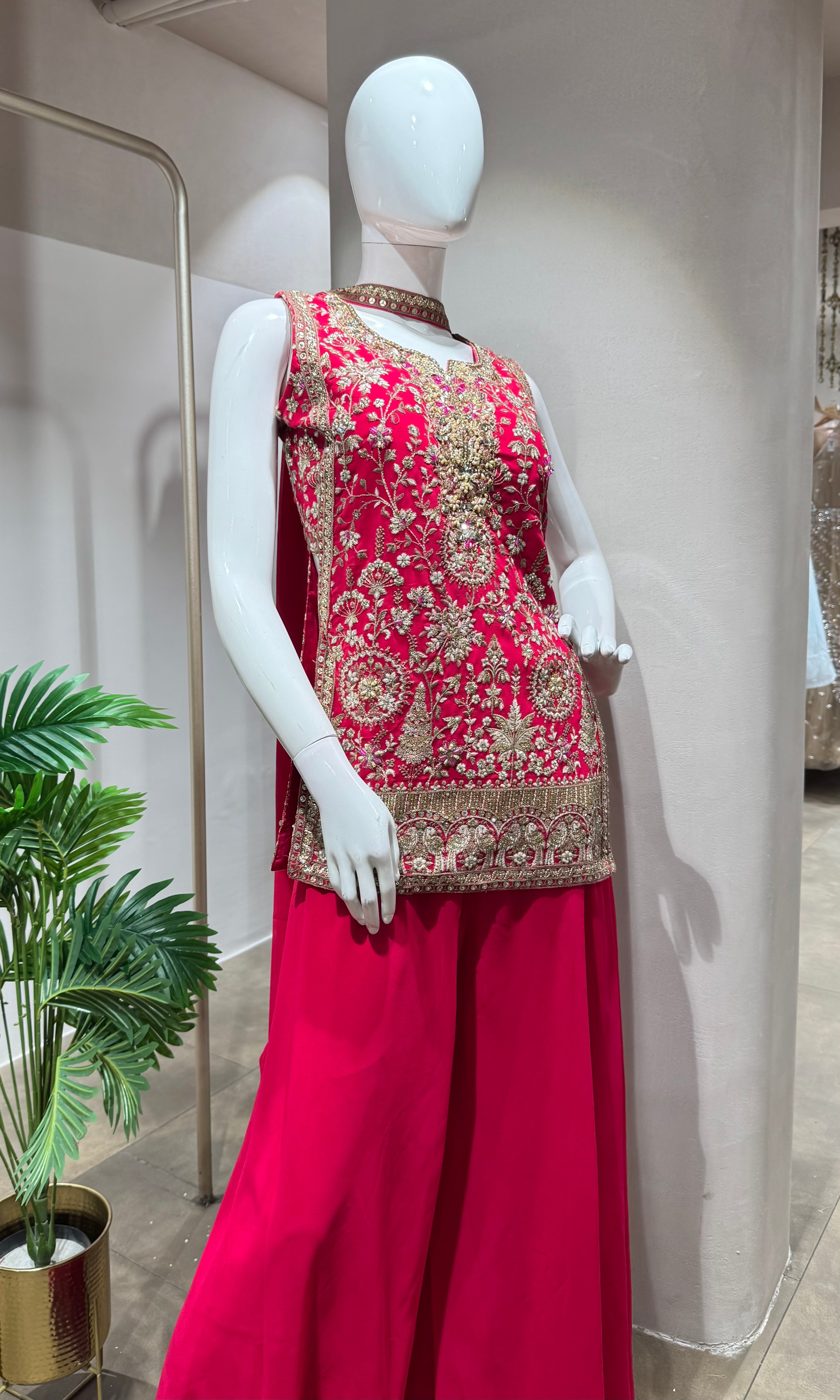 Rani Pink Embroidered SHARARA Set