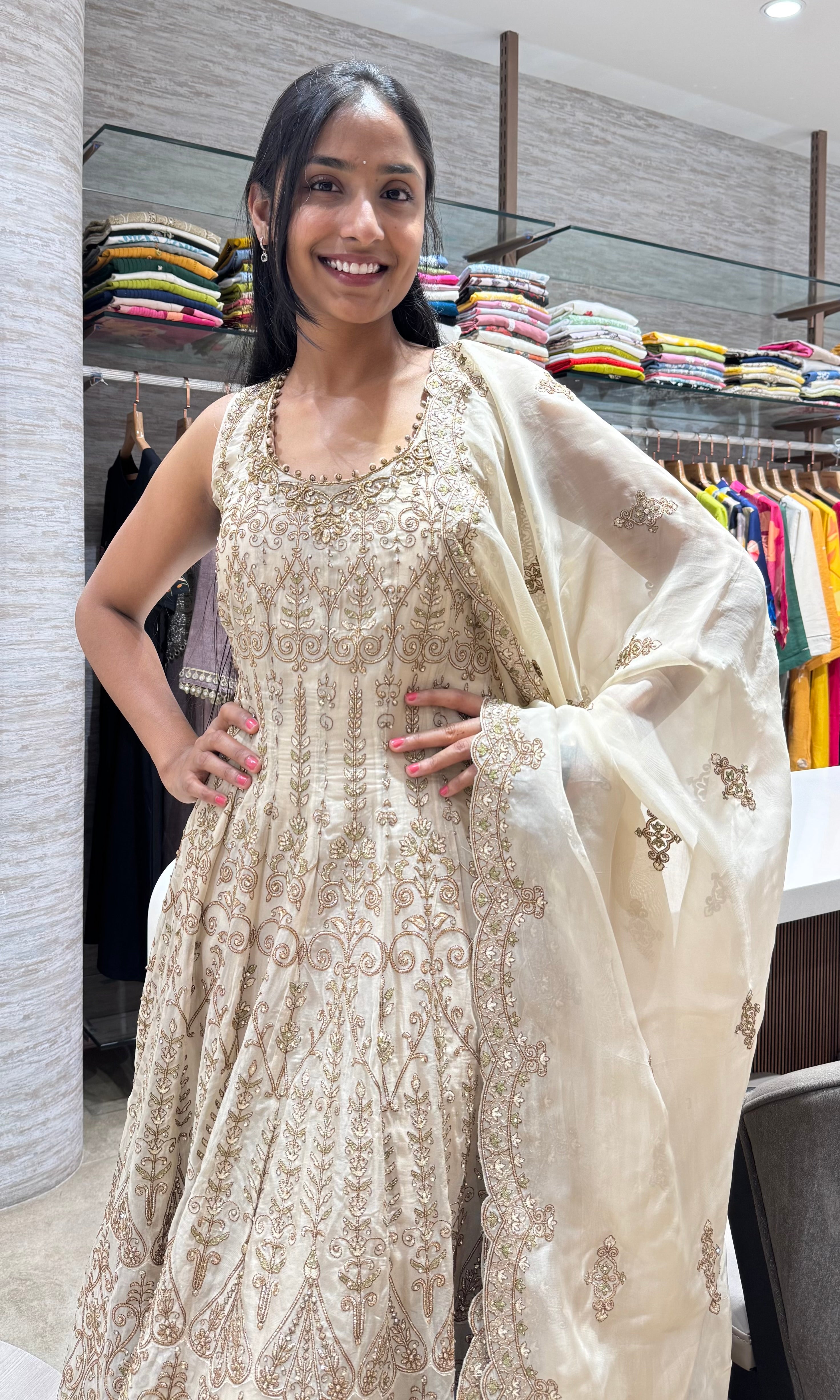 BEAGH ETHNIC GOLDEN EMBROIDERY ANARKALI SET