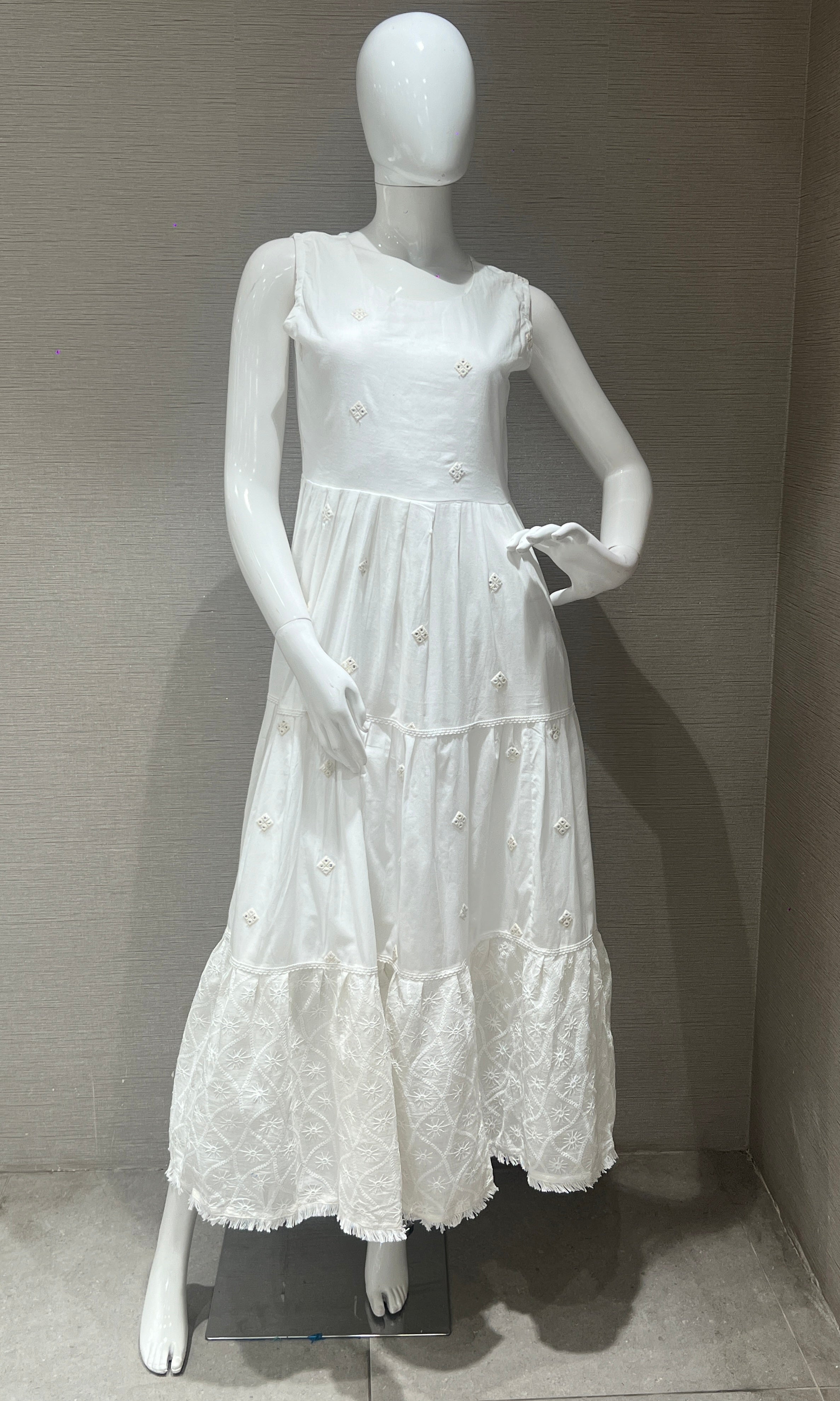 Sea Anarkali gown with jacket