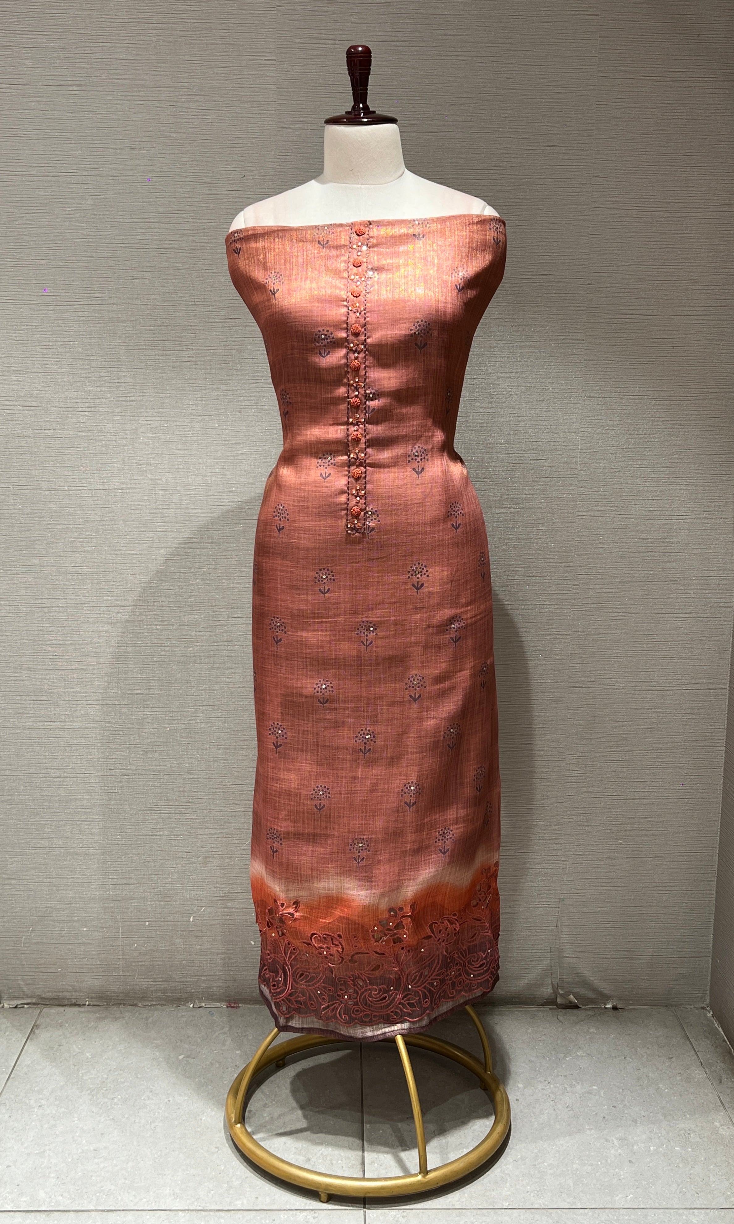 Rust dress material