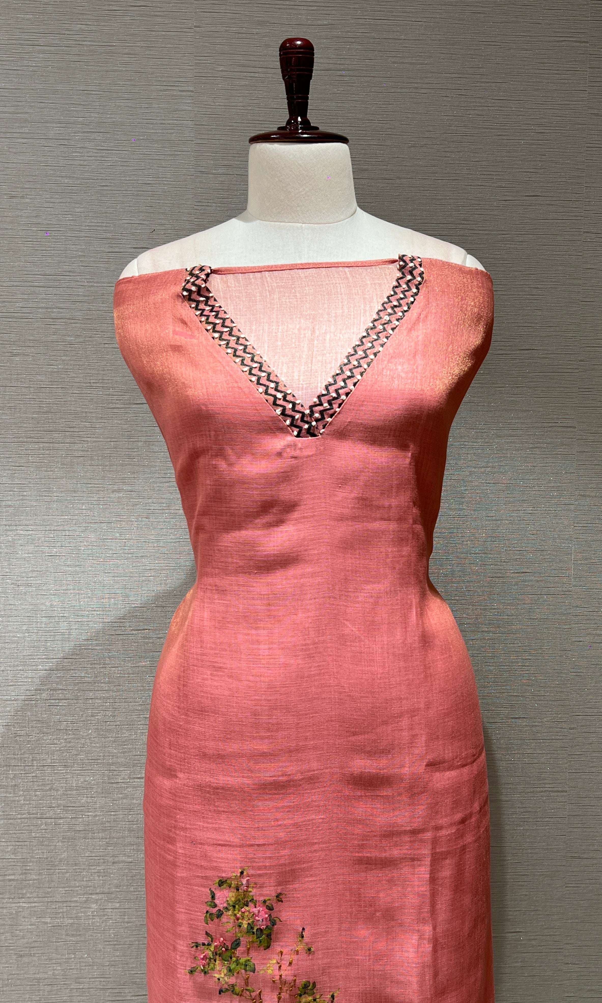 Peach dress material