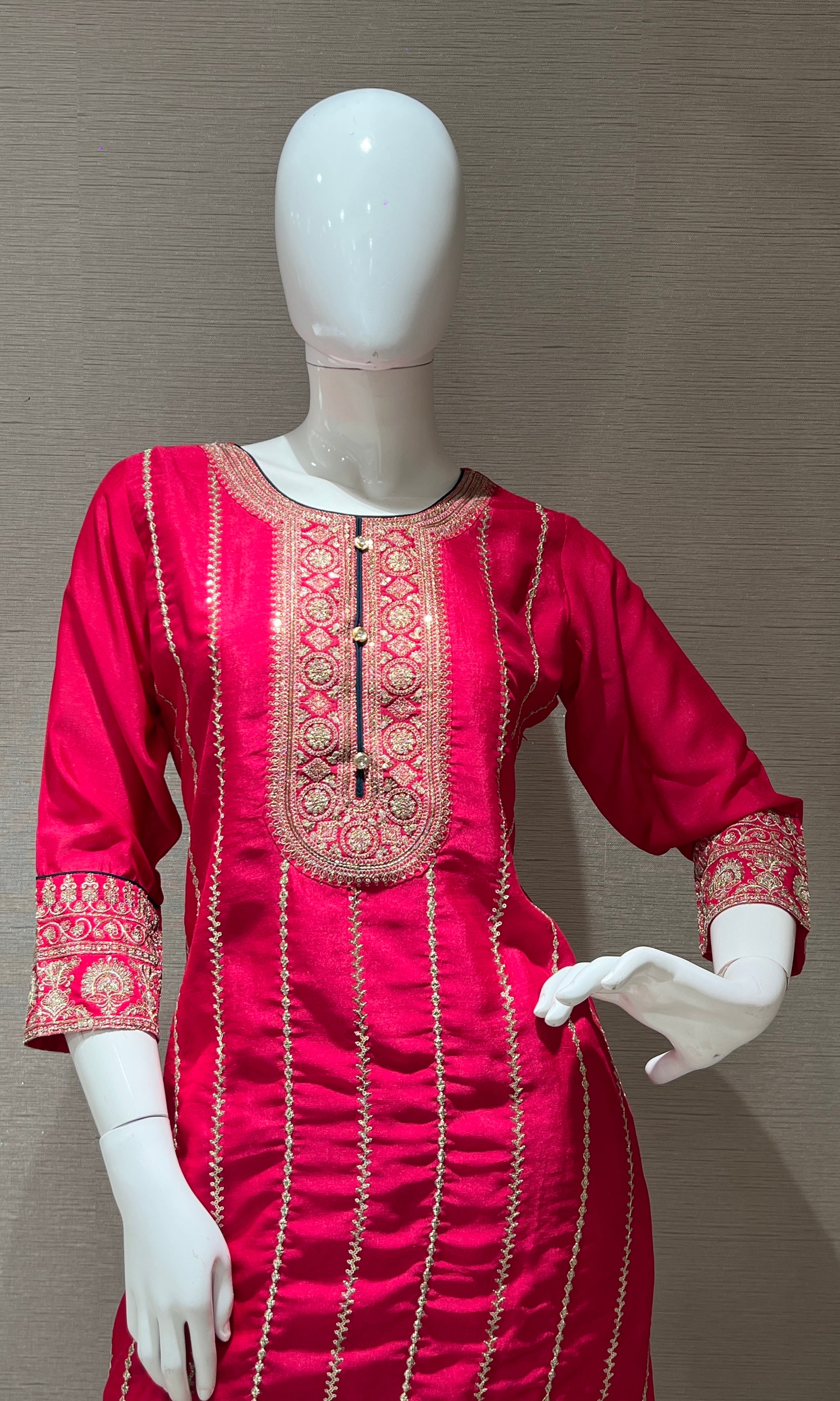 Pink Sharara Set with Contrast Dupatta