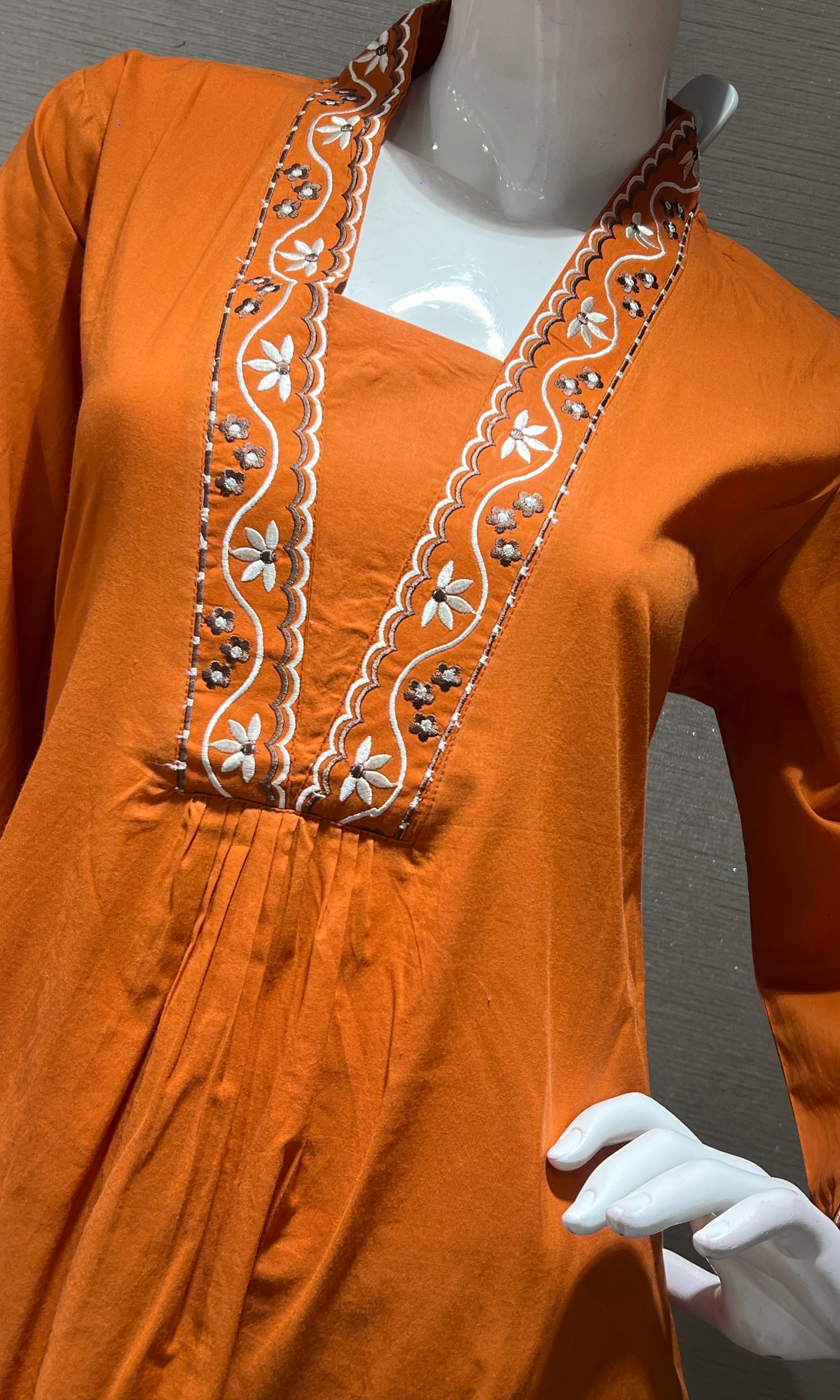 Rust EMBROIDERED kurta set