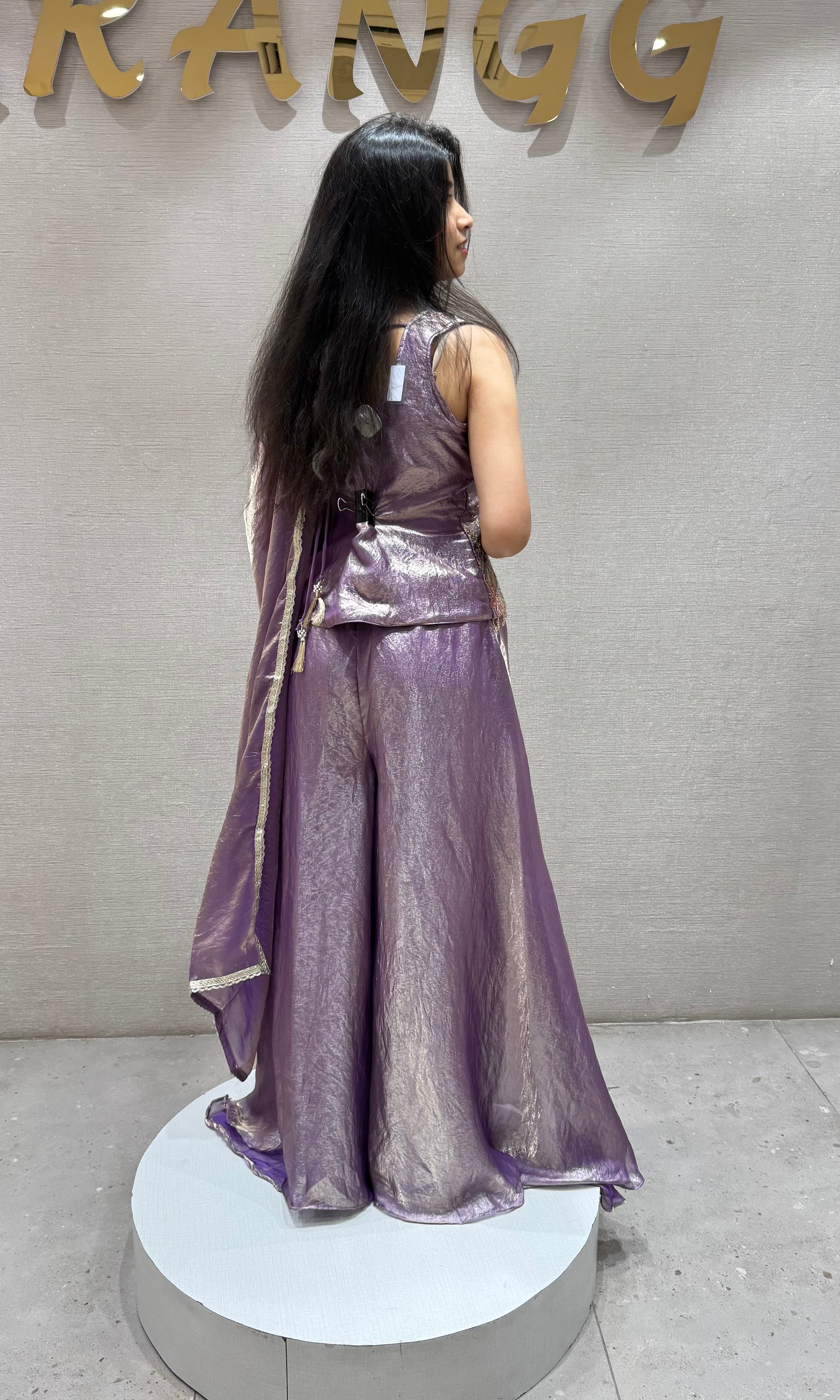 PURPLE Blossom Tissue Palazzo Set