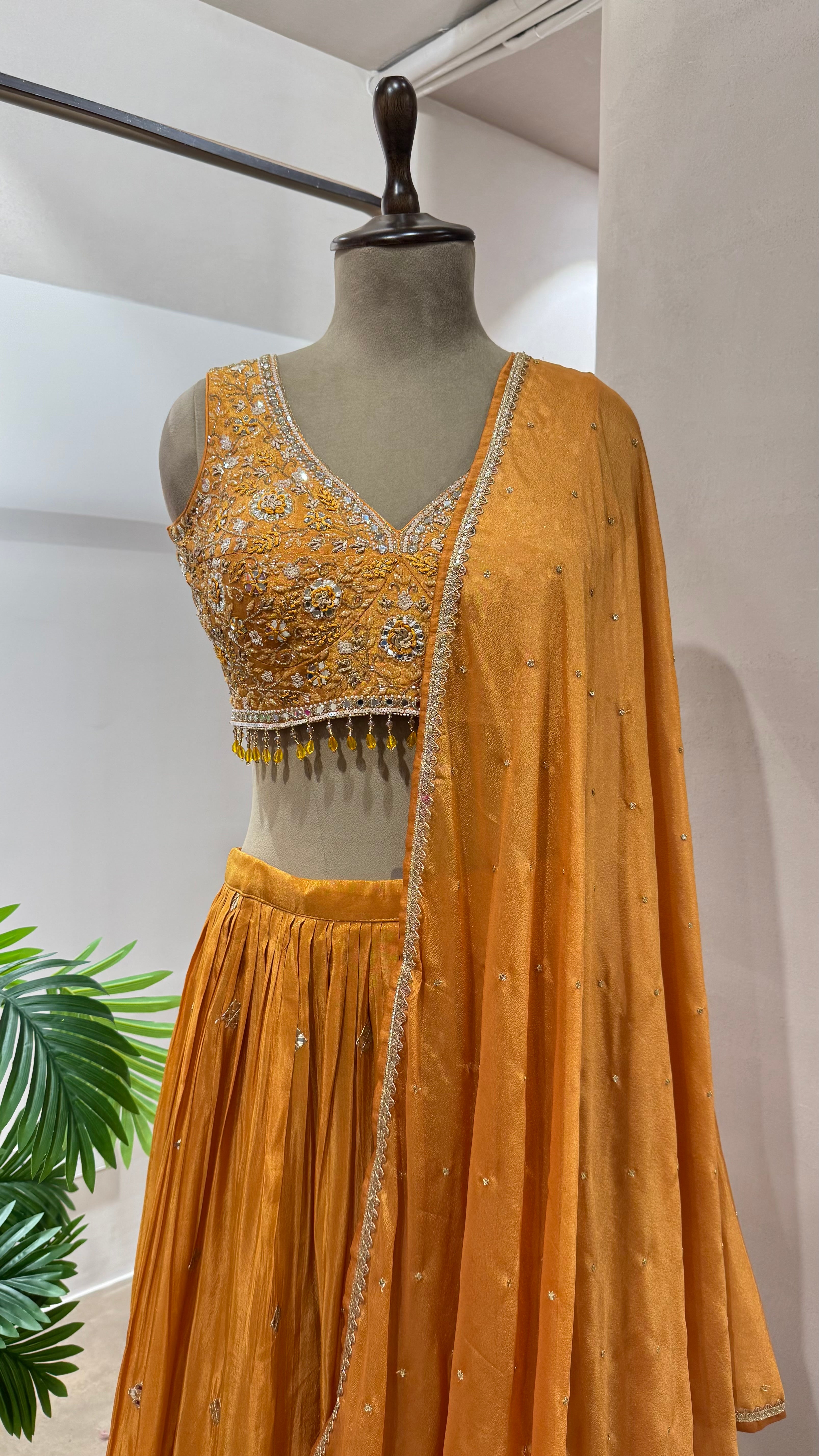 MUSTARD GOLDEN ETHNIC LEHENGA