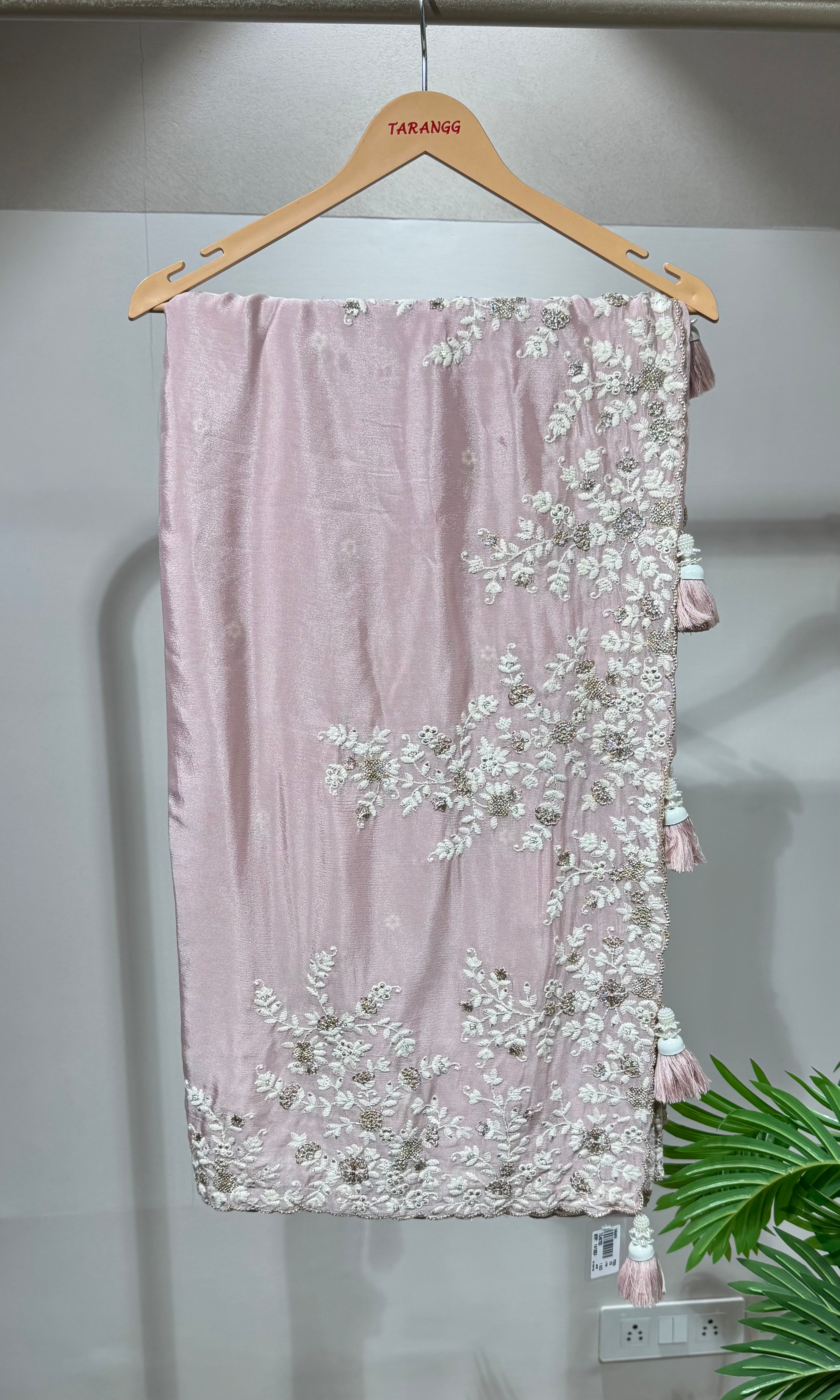 Onion pink FLORAL saree with blouse