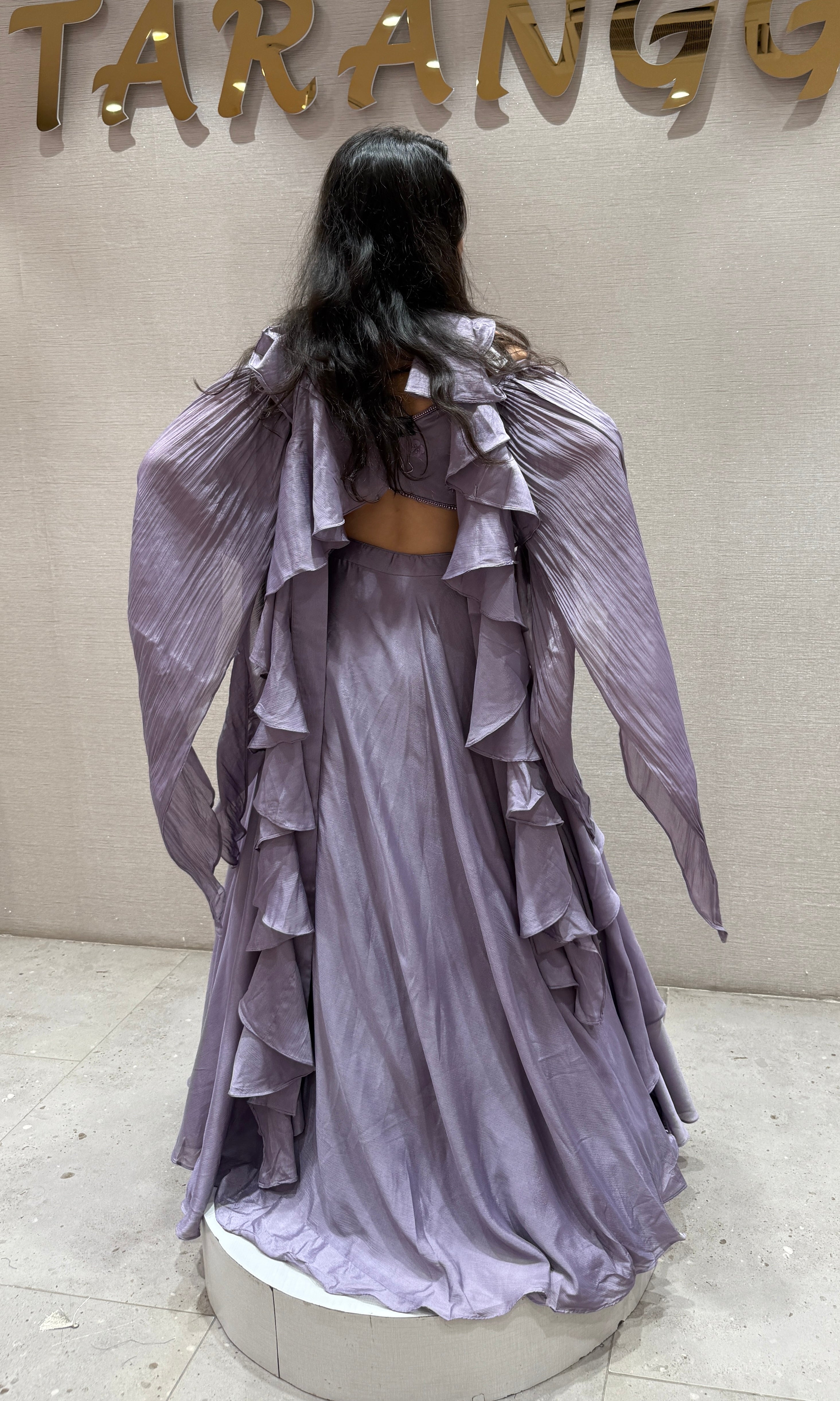 Lilac RUFFLE Lehenga WITH CORSET BLOUSE