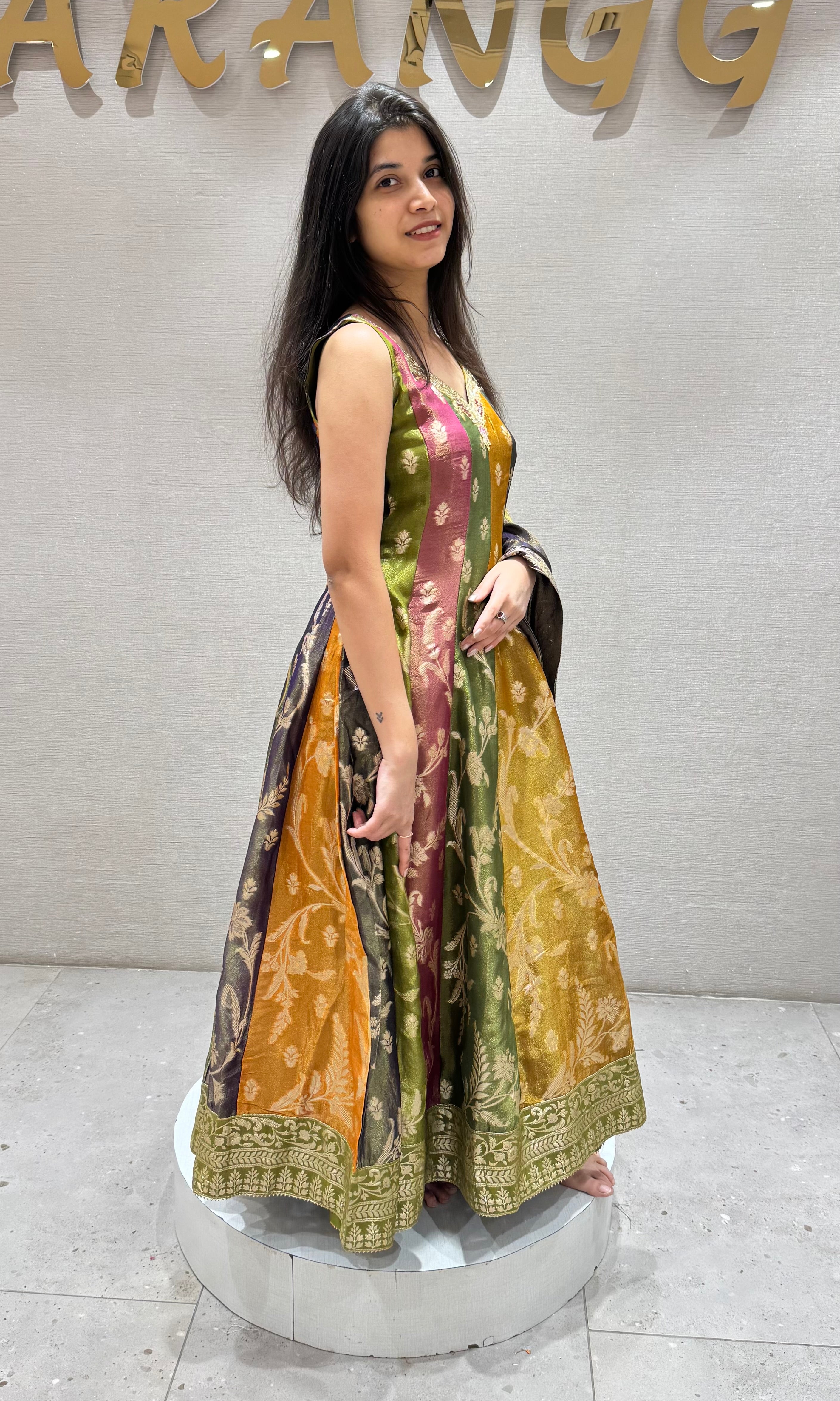 Multi FLORAL BANARASI ANARKALI SET