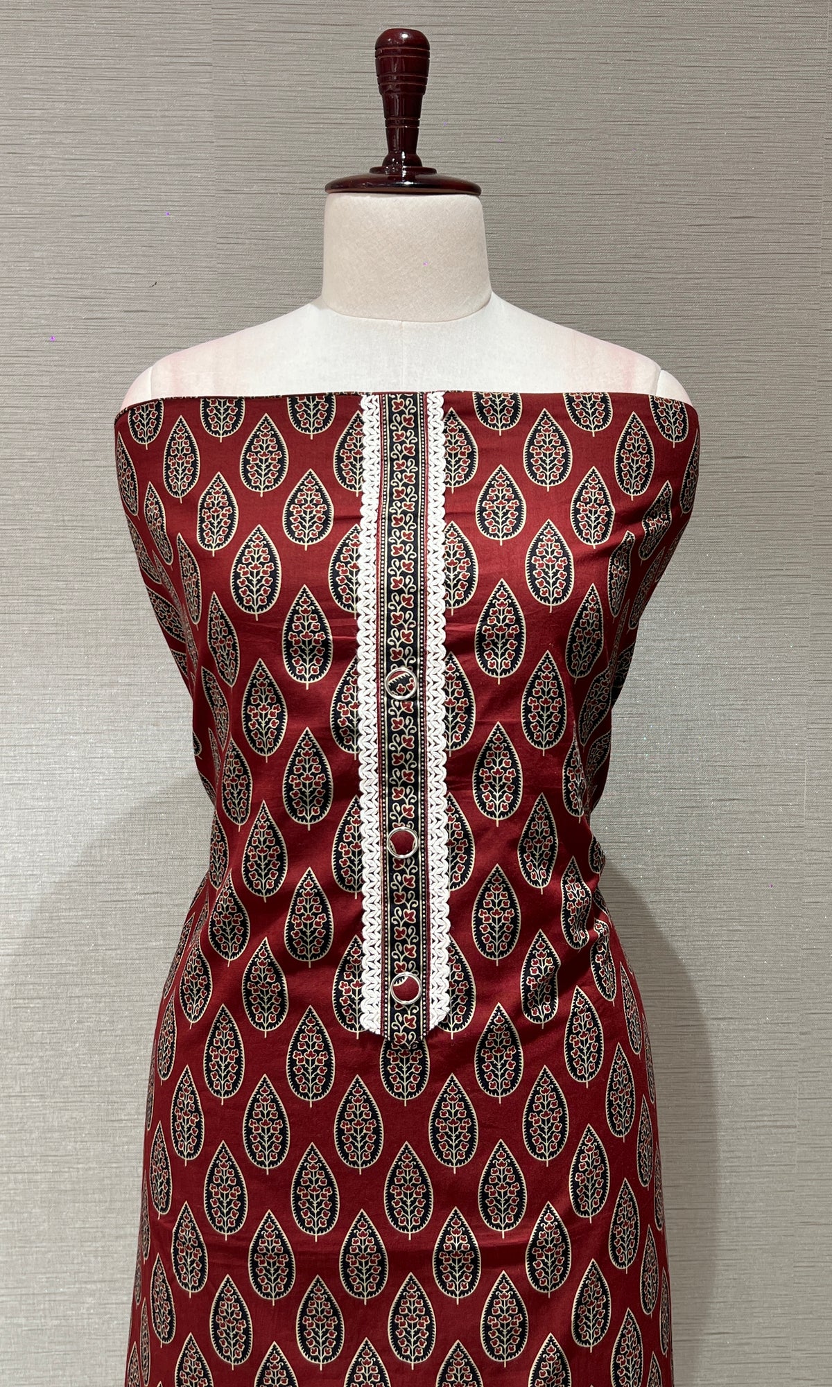 Maroon dress material