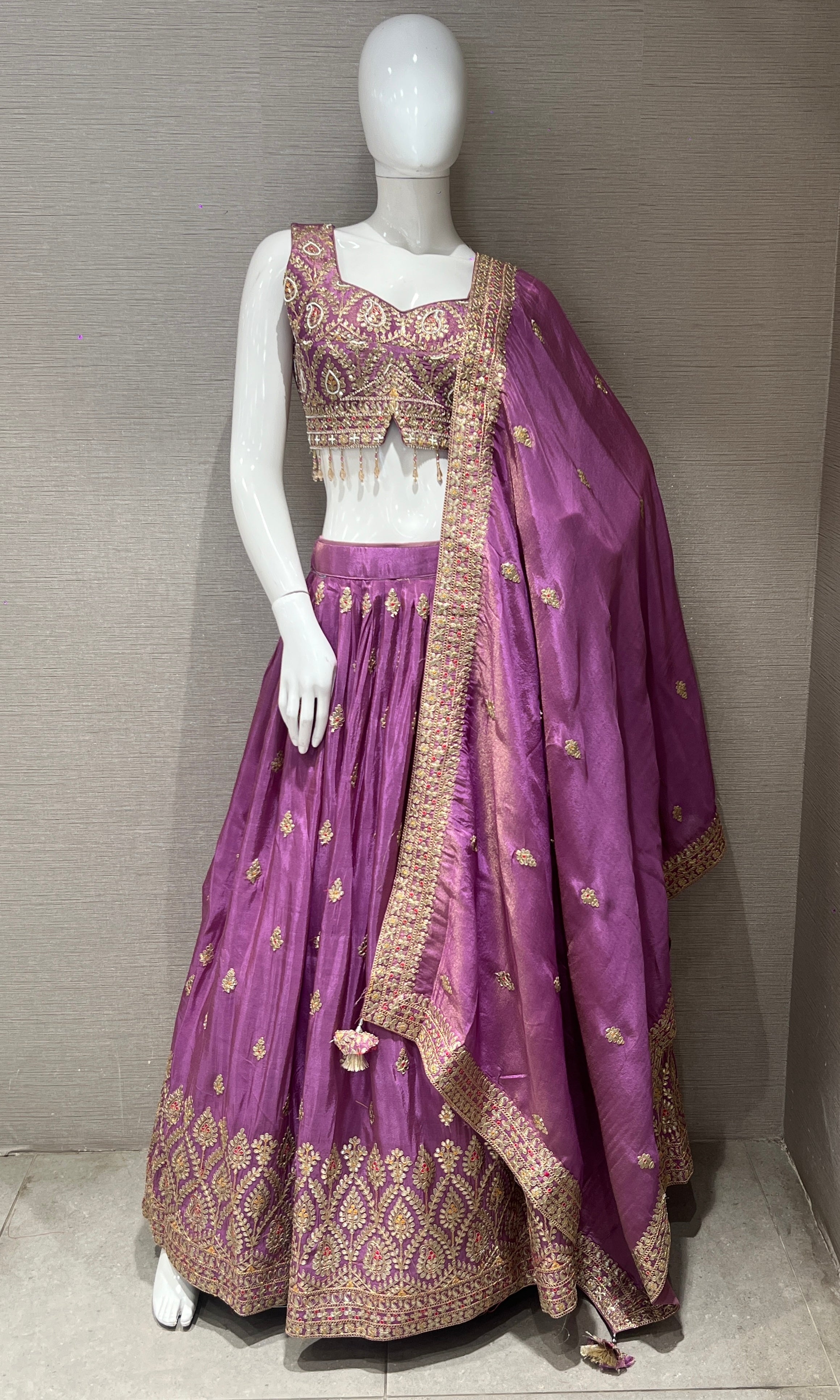 Purple croptop Lehenga