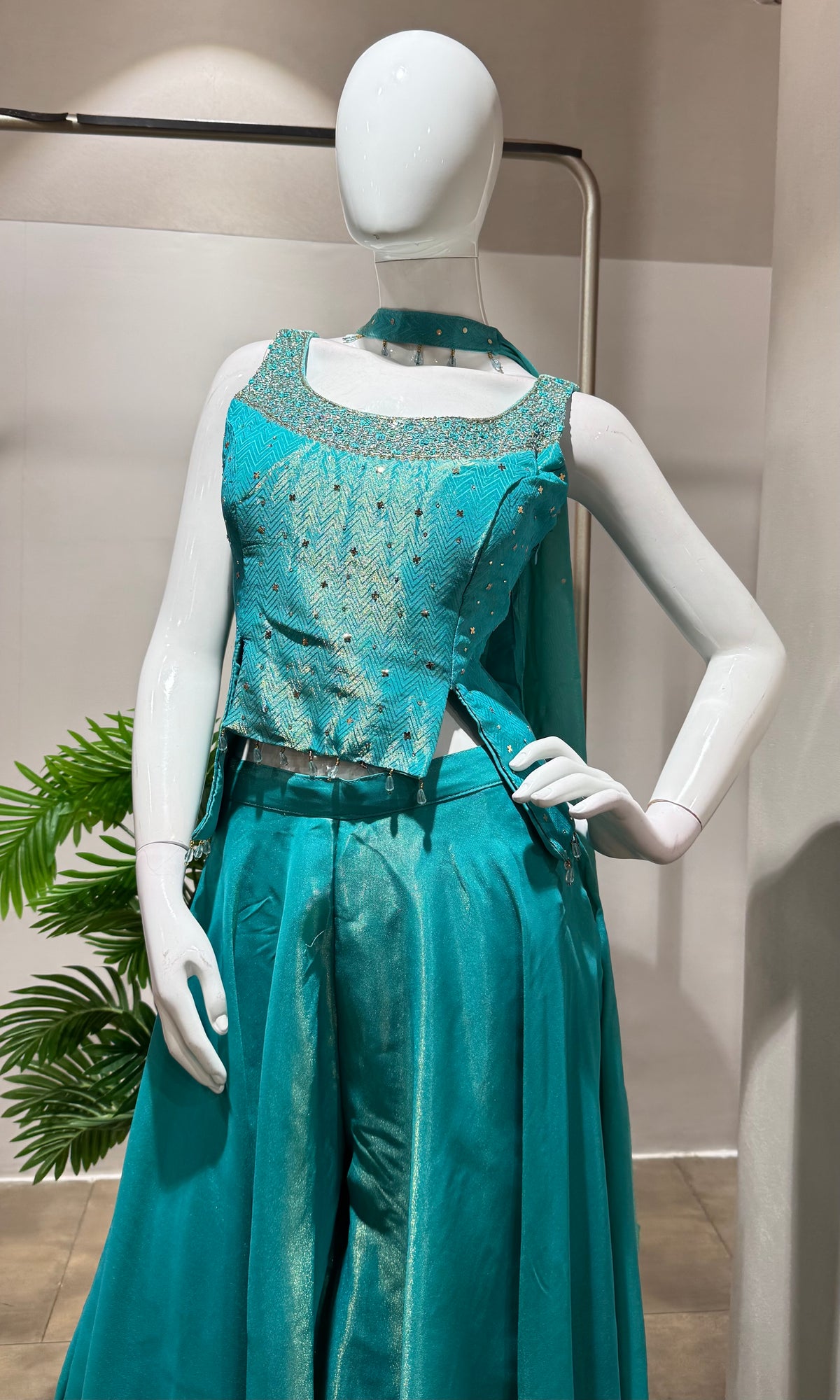 Blue PALAZZO Set with ELEGANT Top