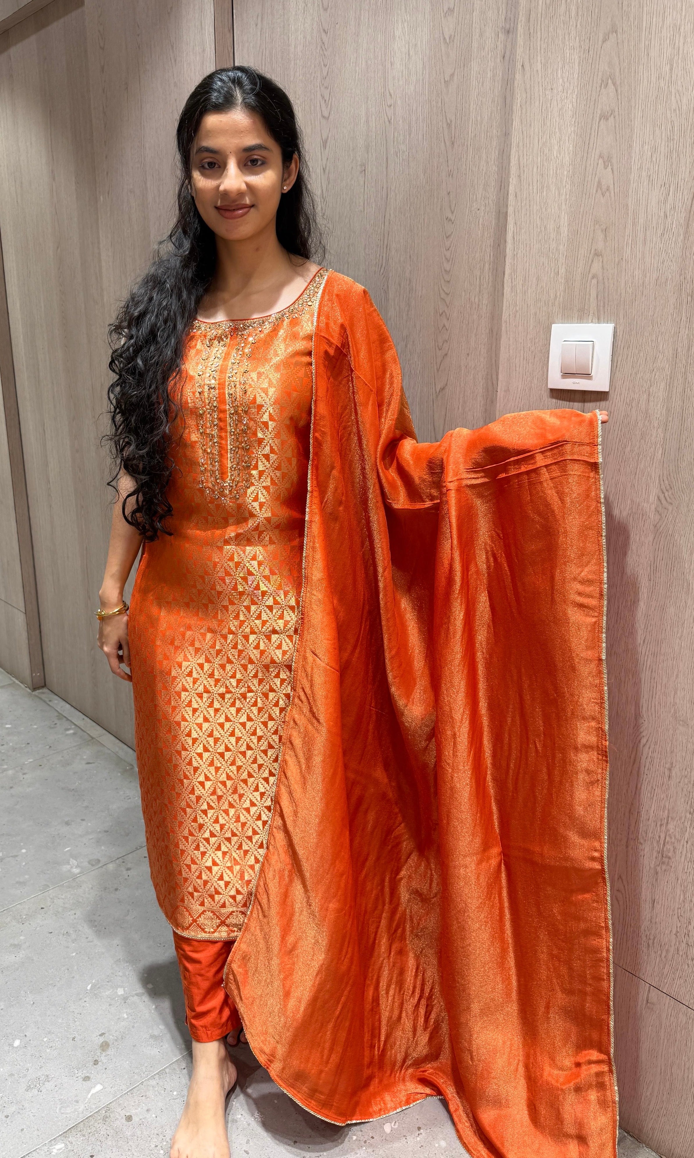 Orange kurta set