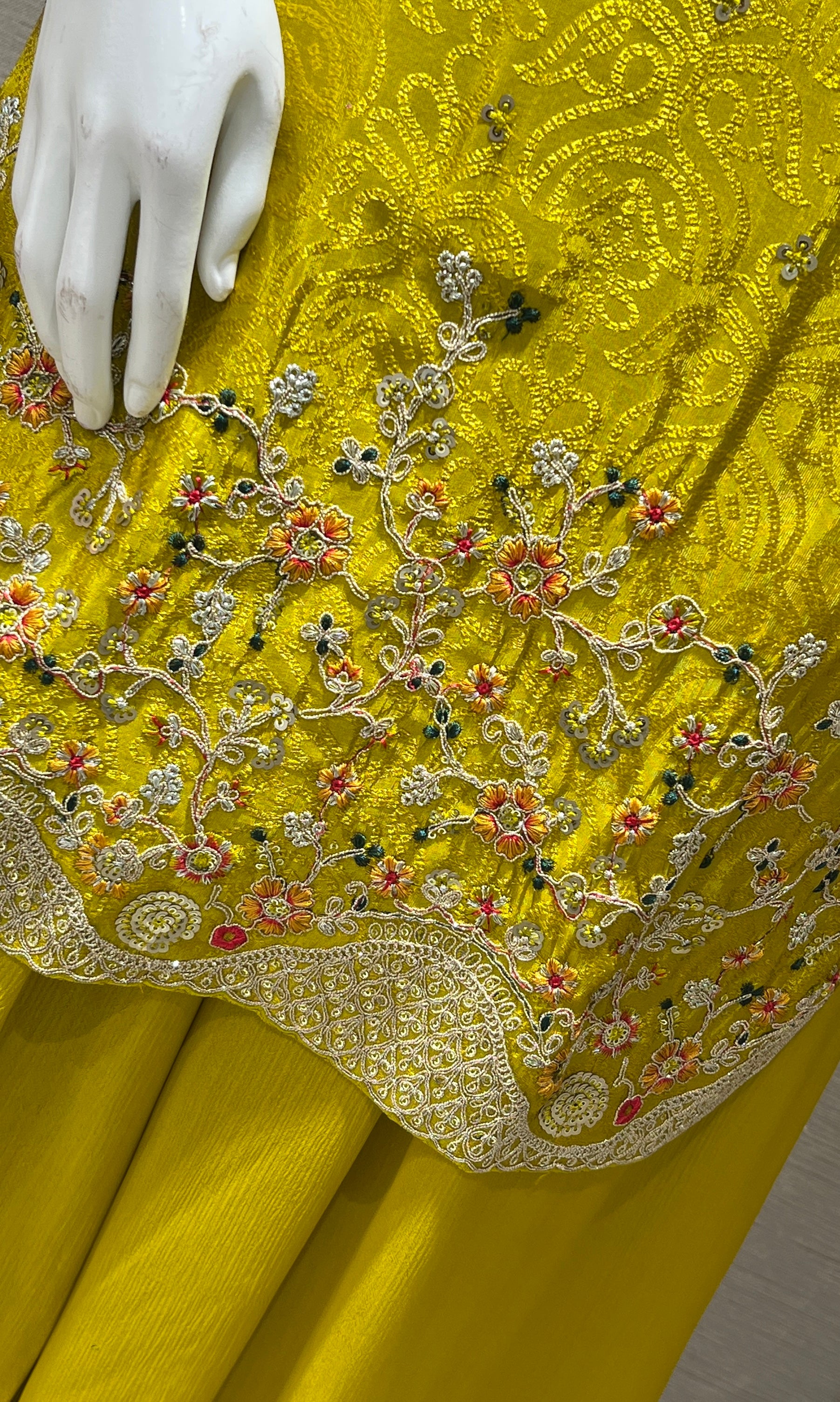 Mehandi green EMBROIDERED SHARARA SET