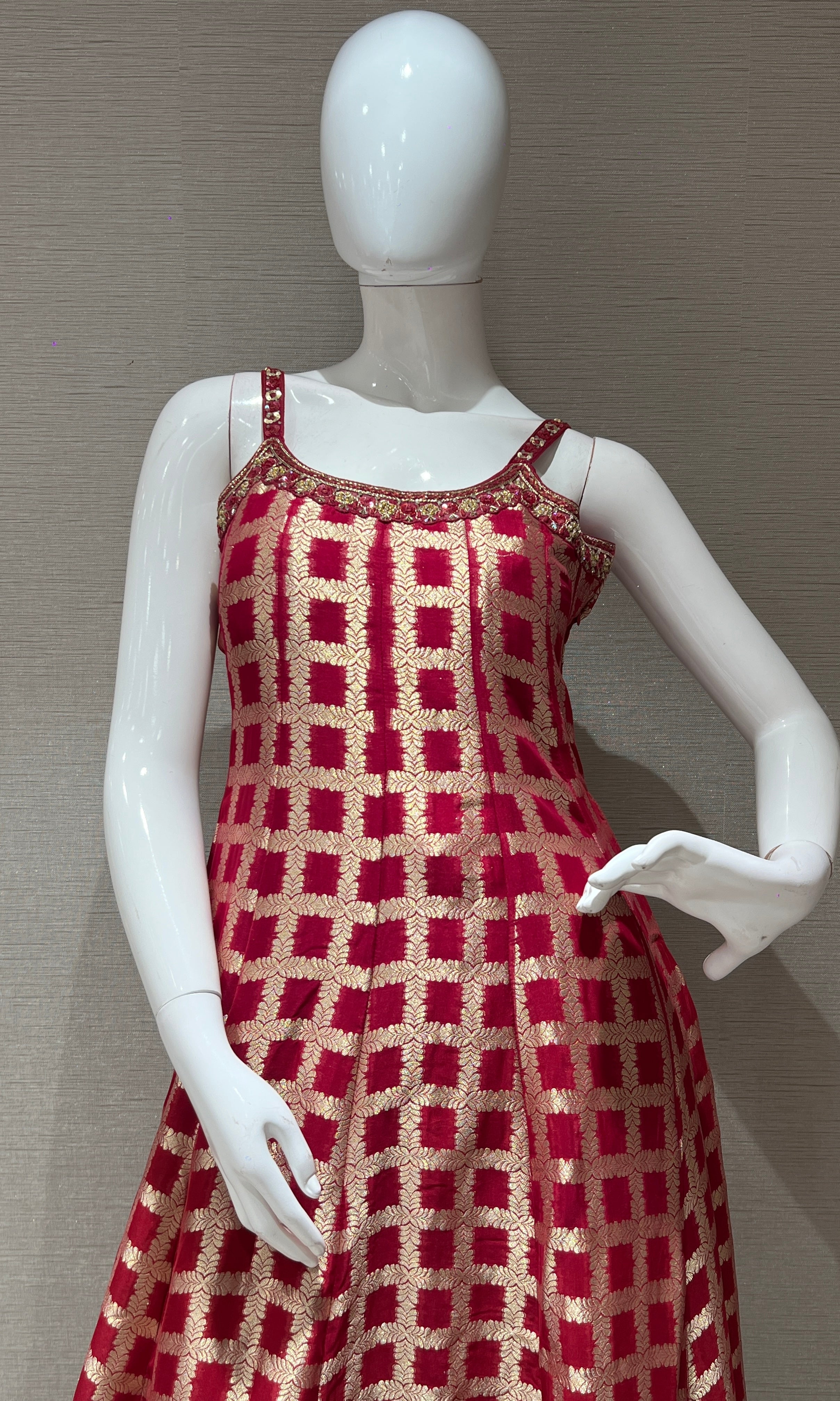 Rani pink Elegant Anarkali Kurta Set with Dupatta