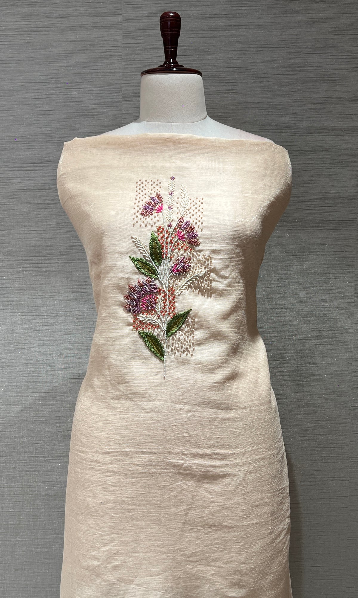 Cream FLORAL dress material