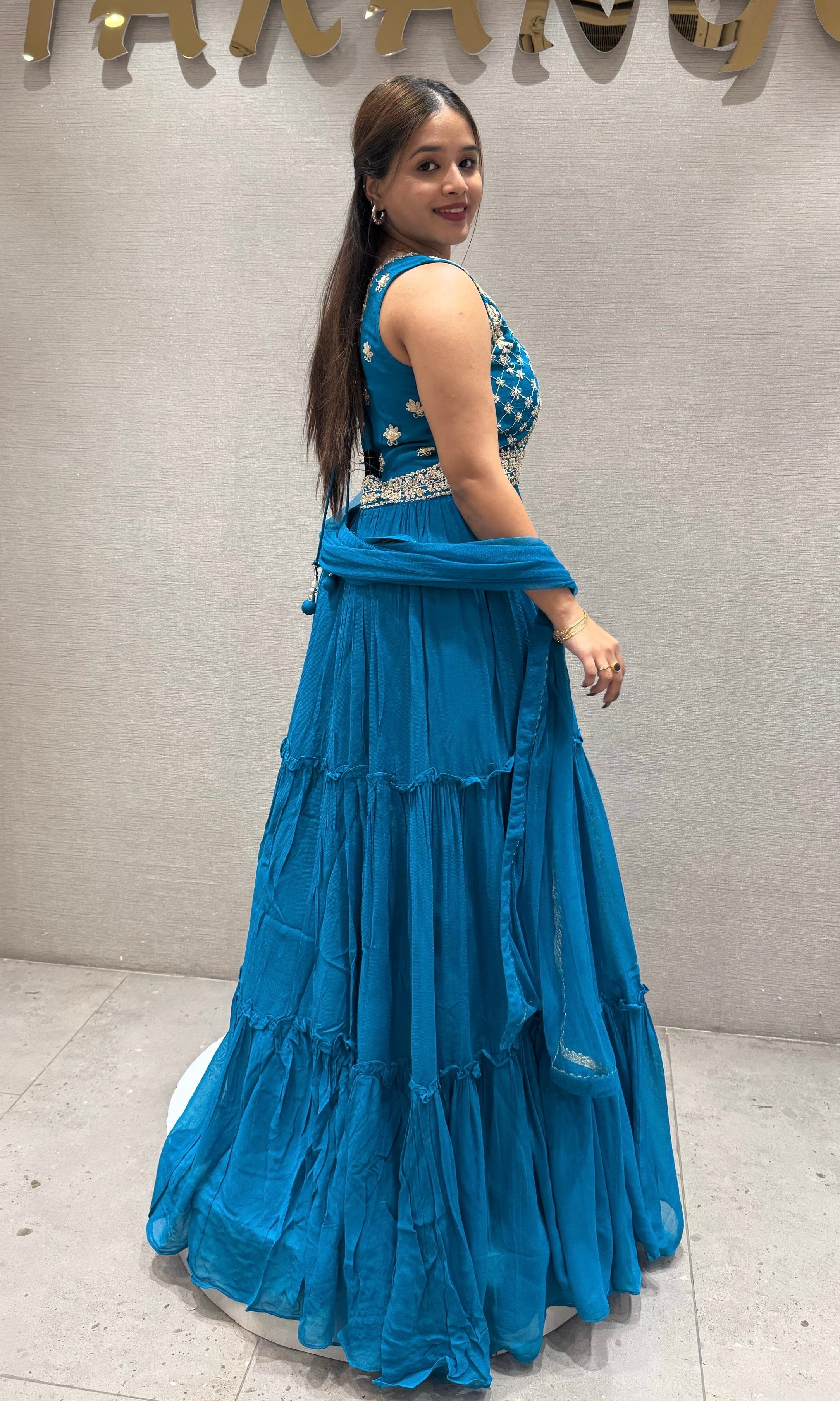 Blue long dress