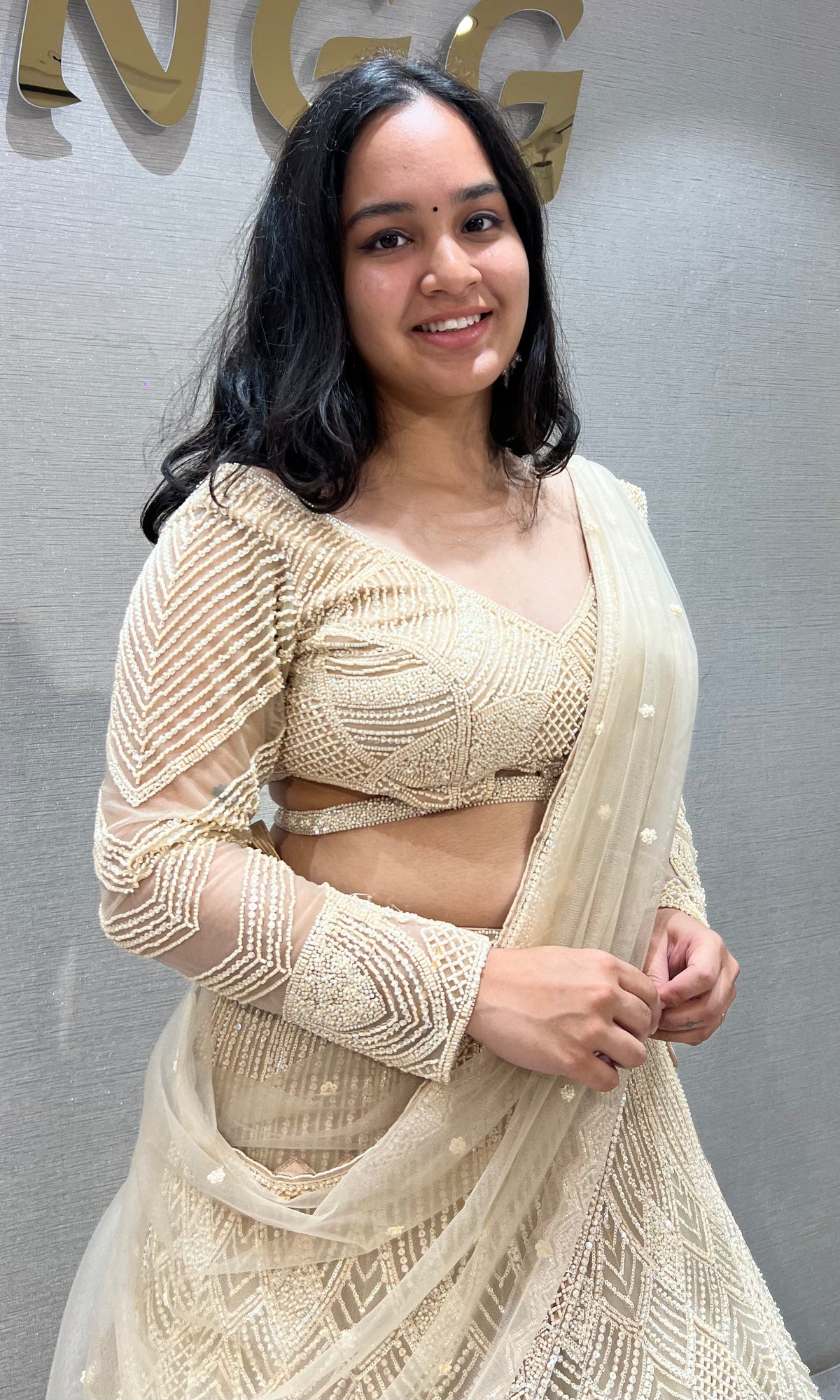 GOLDEN GLOW INTRICATE THREAD EMBROIDERY BRIDAL LEHENGA