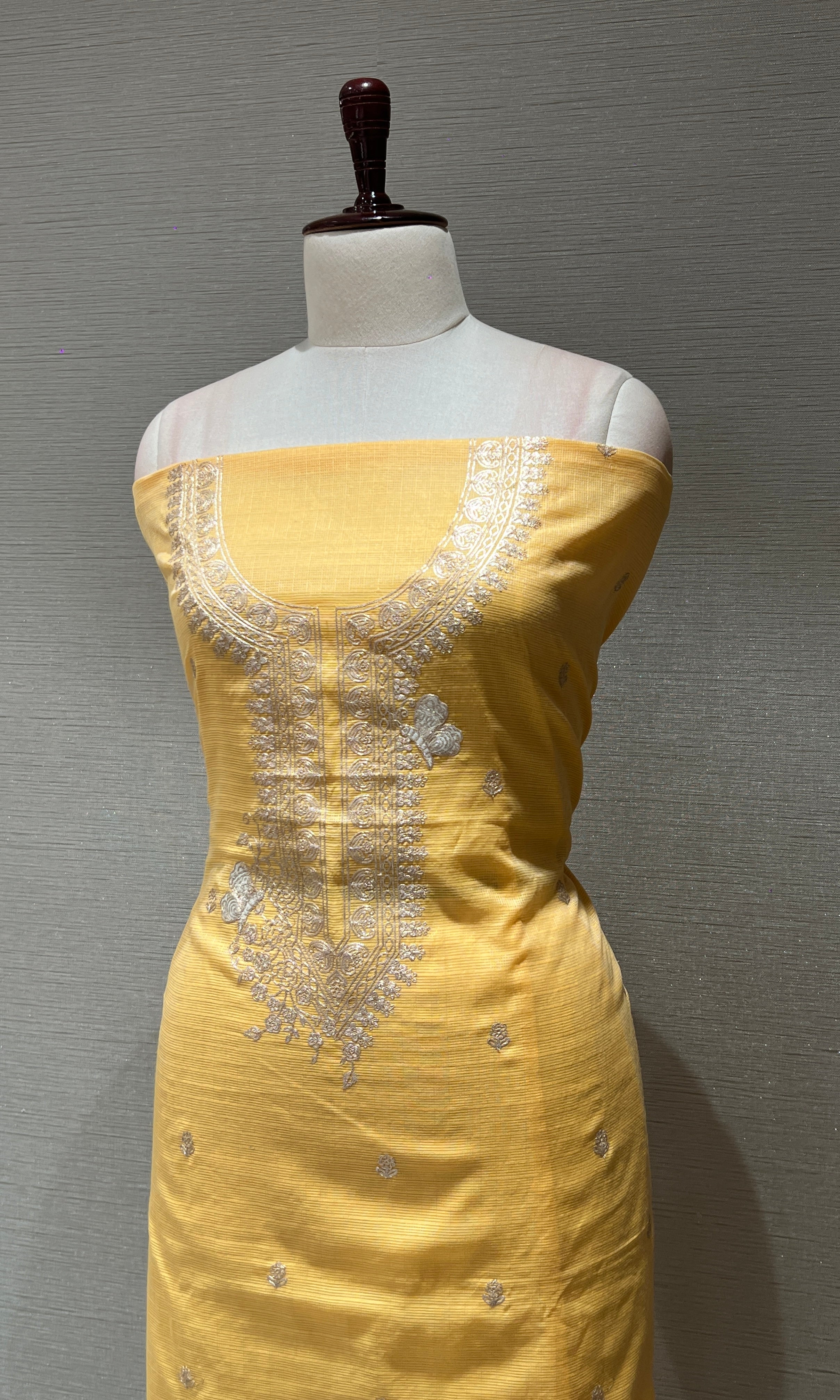 Light yellow dress material