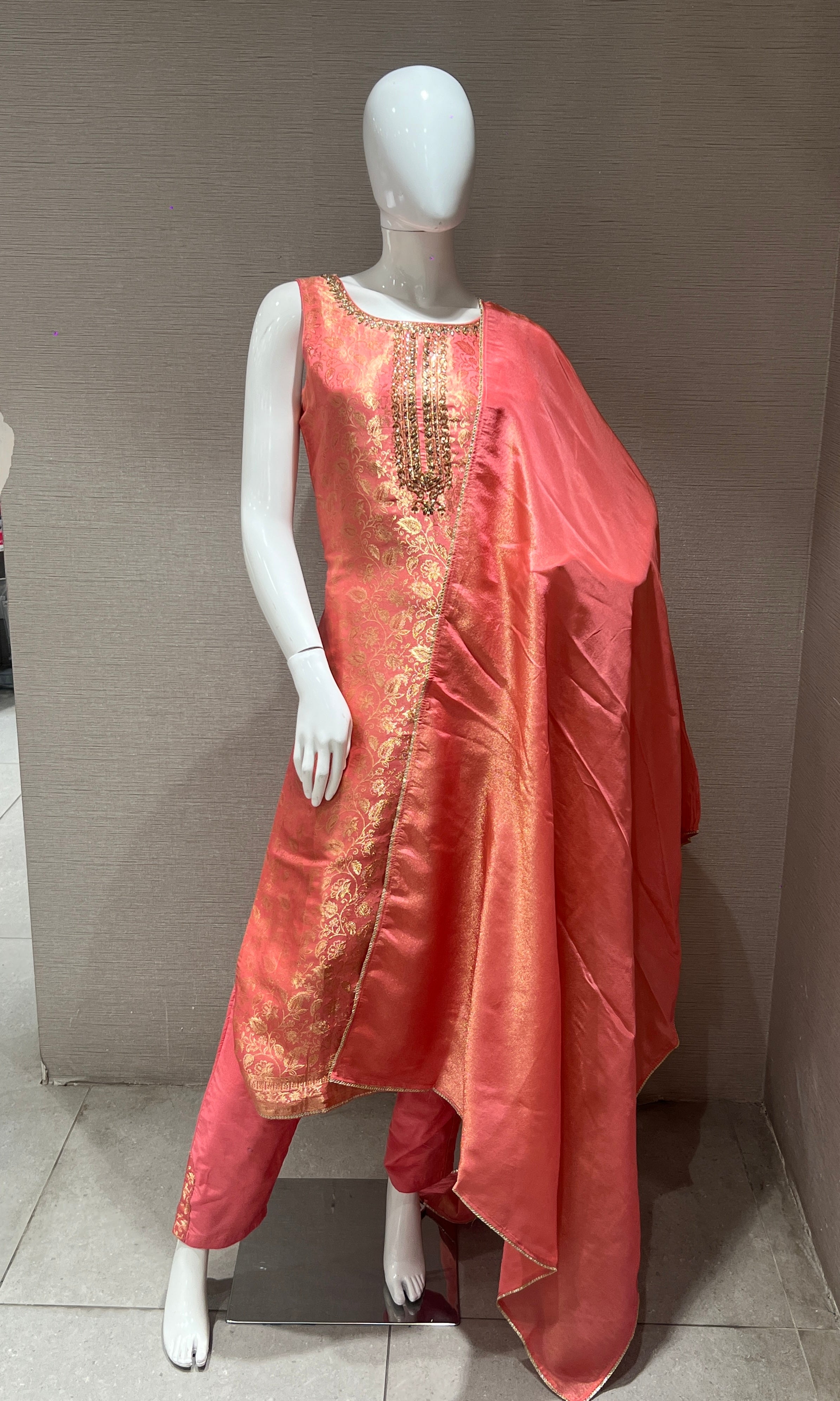 Baby pink kurta set