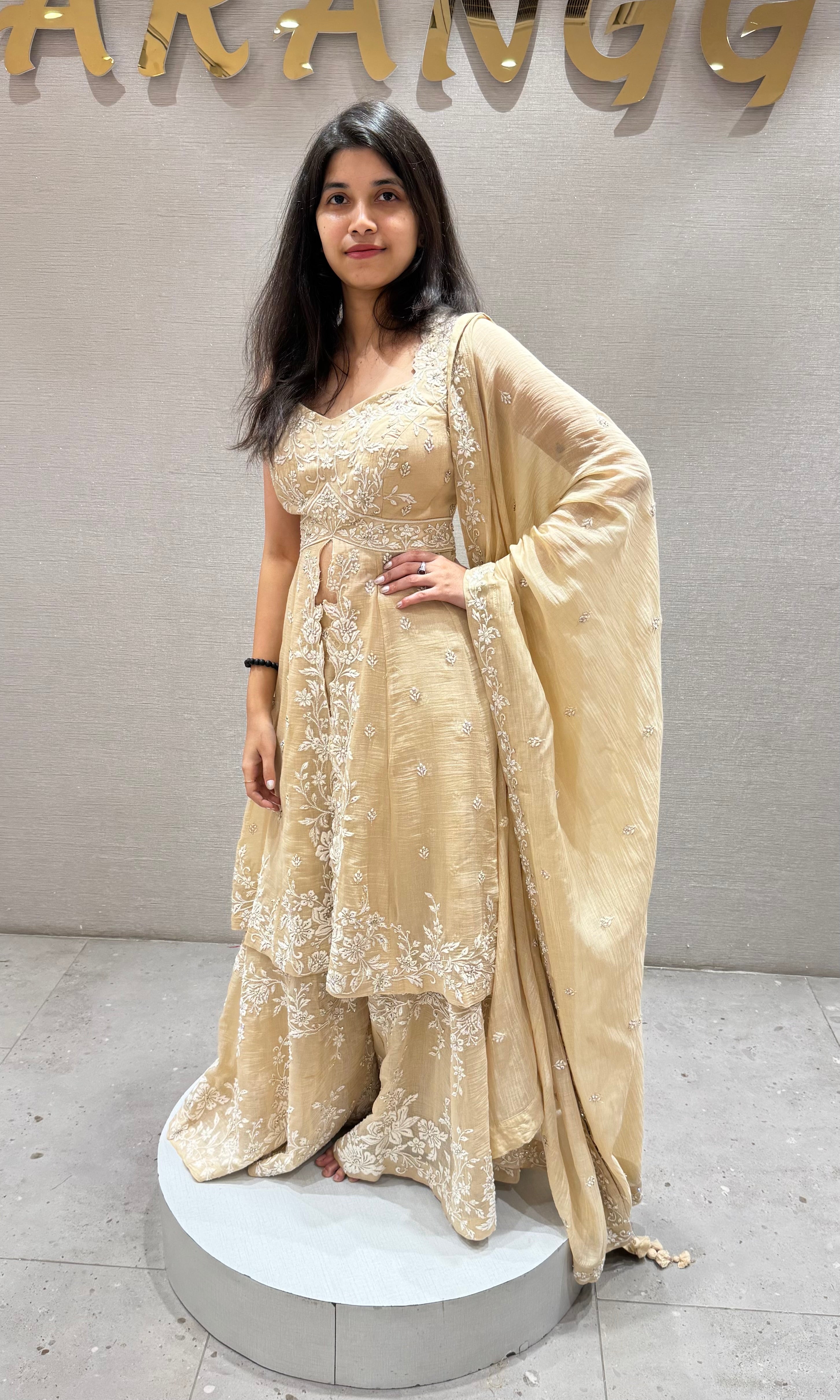 Beagh FRONT SLIT EMBROIDERED PALAZZO SET