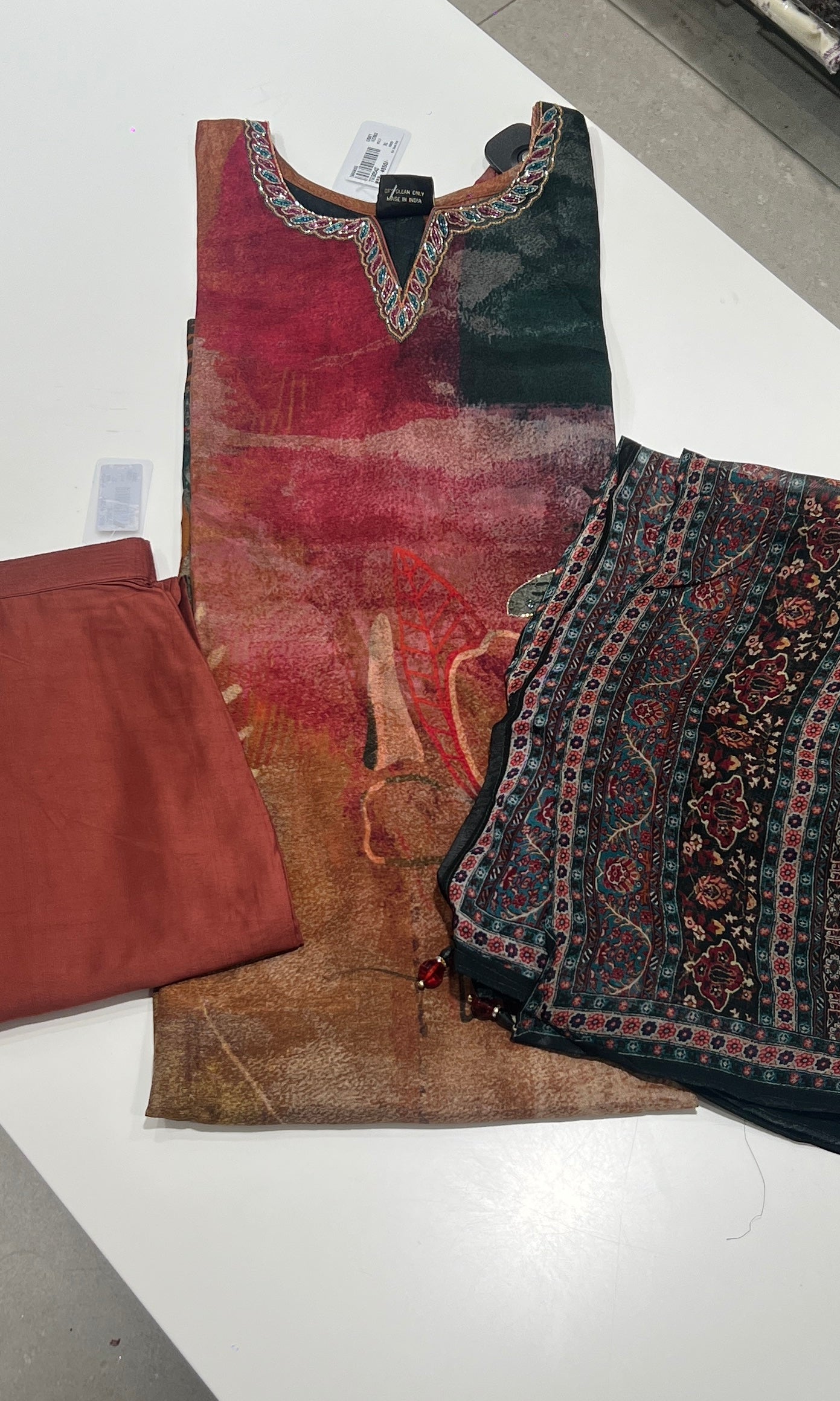 Multi Colour Printed Kurta Set with Dupatta