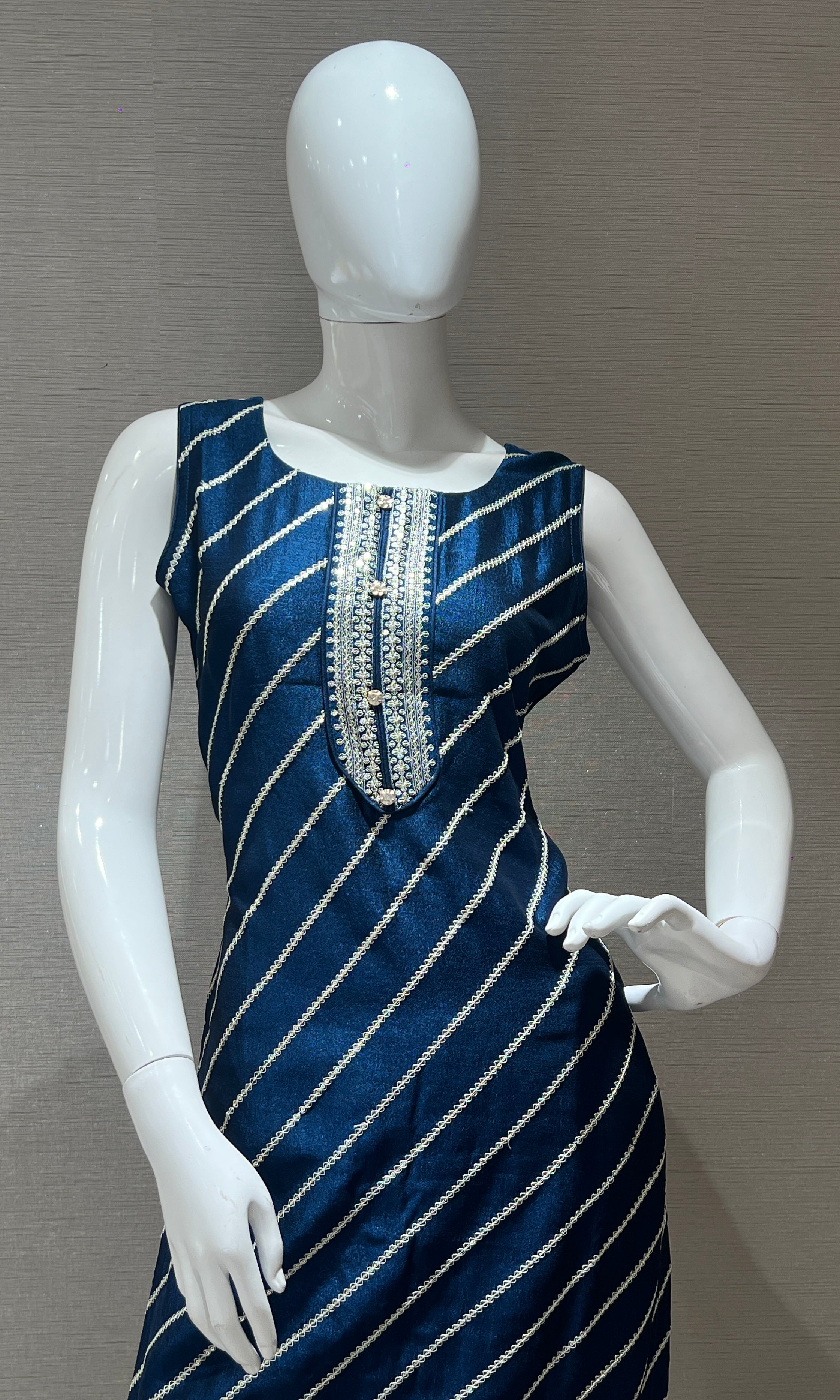blue ethnic kurta set with a dupatta