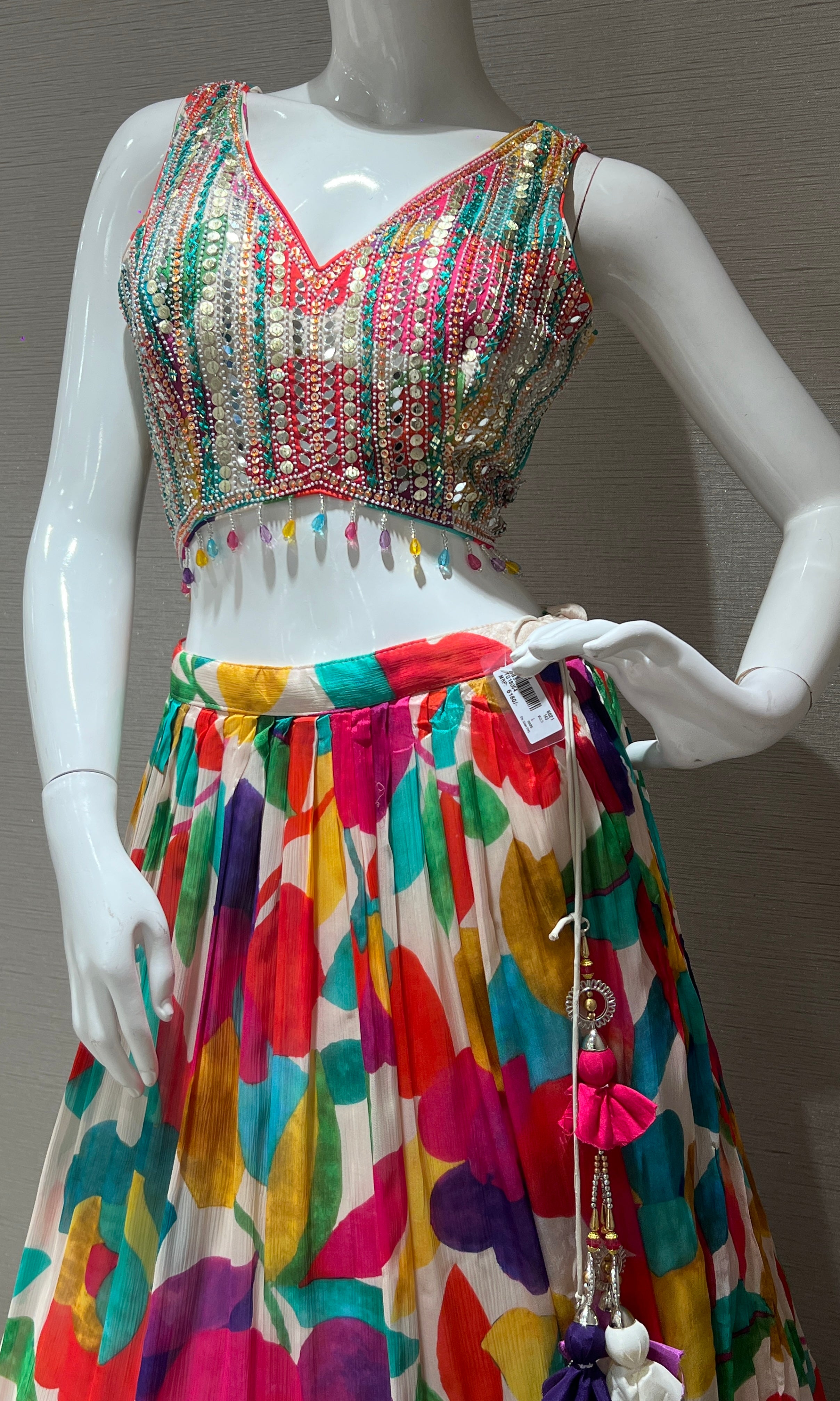 Multicolor Floral Embroidered Lehenga