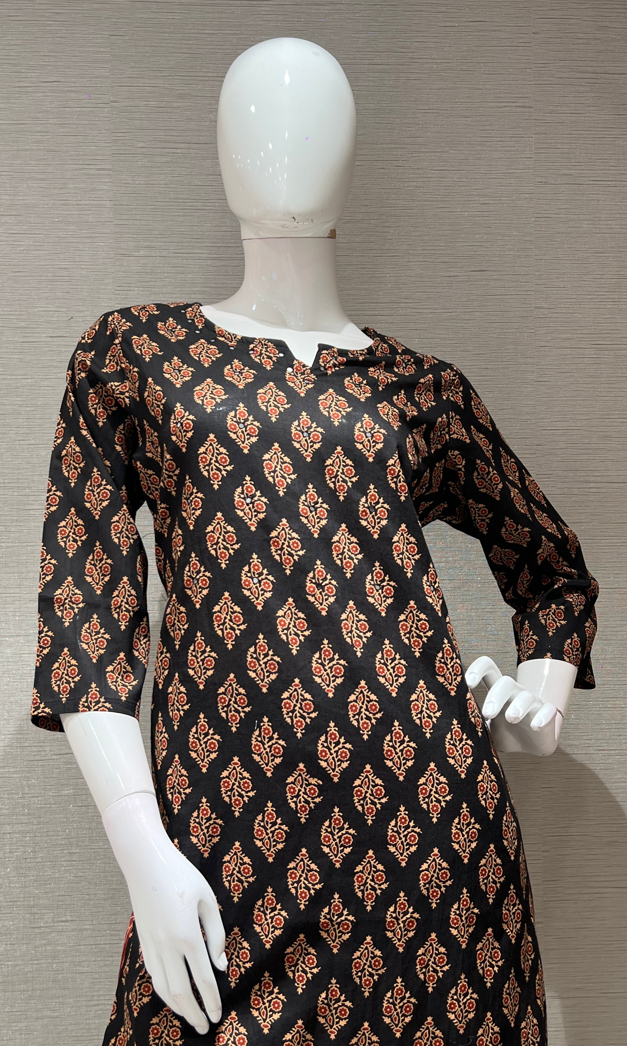 Black PRINTED kurta set