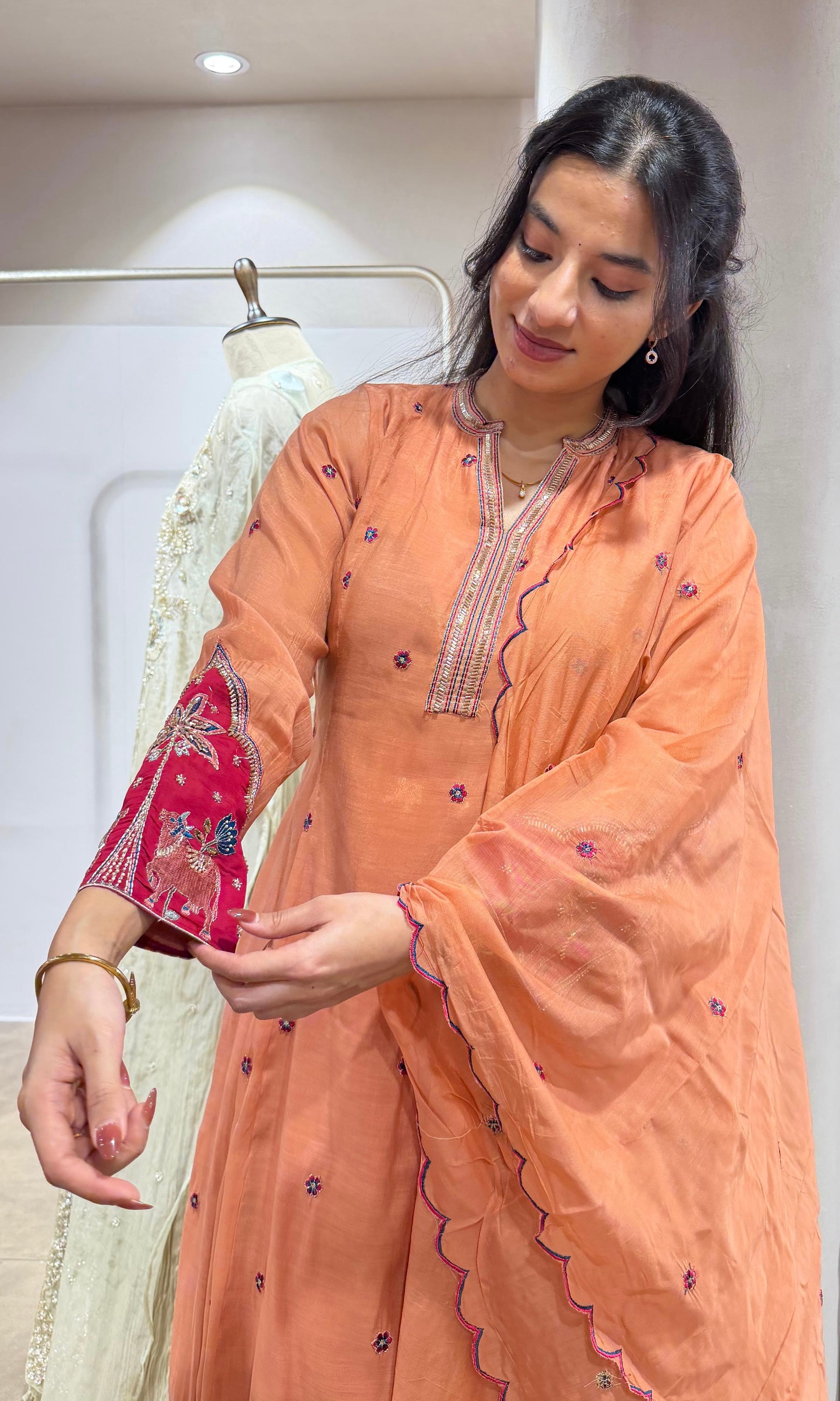 Peach Orchid Ensemble kurta set