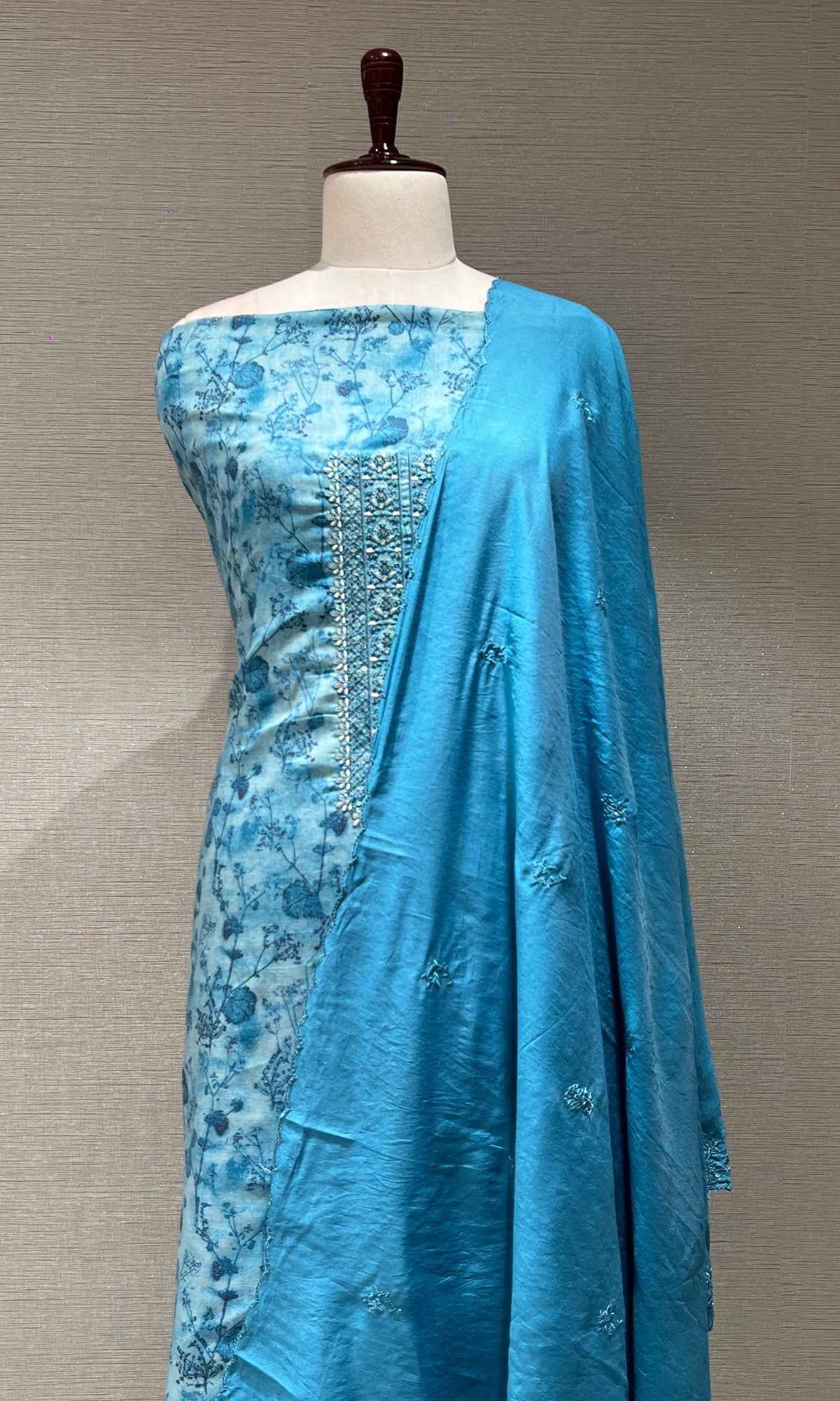 Sea Blue dress material