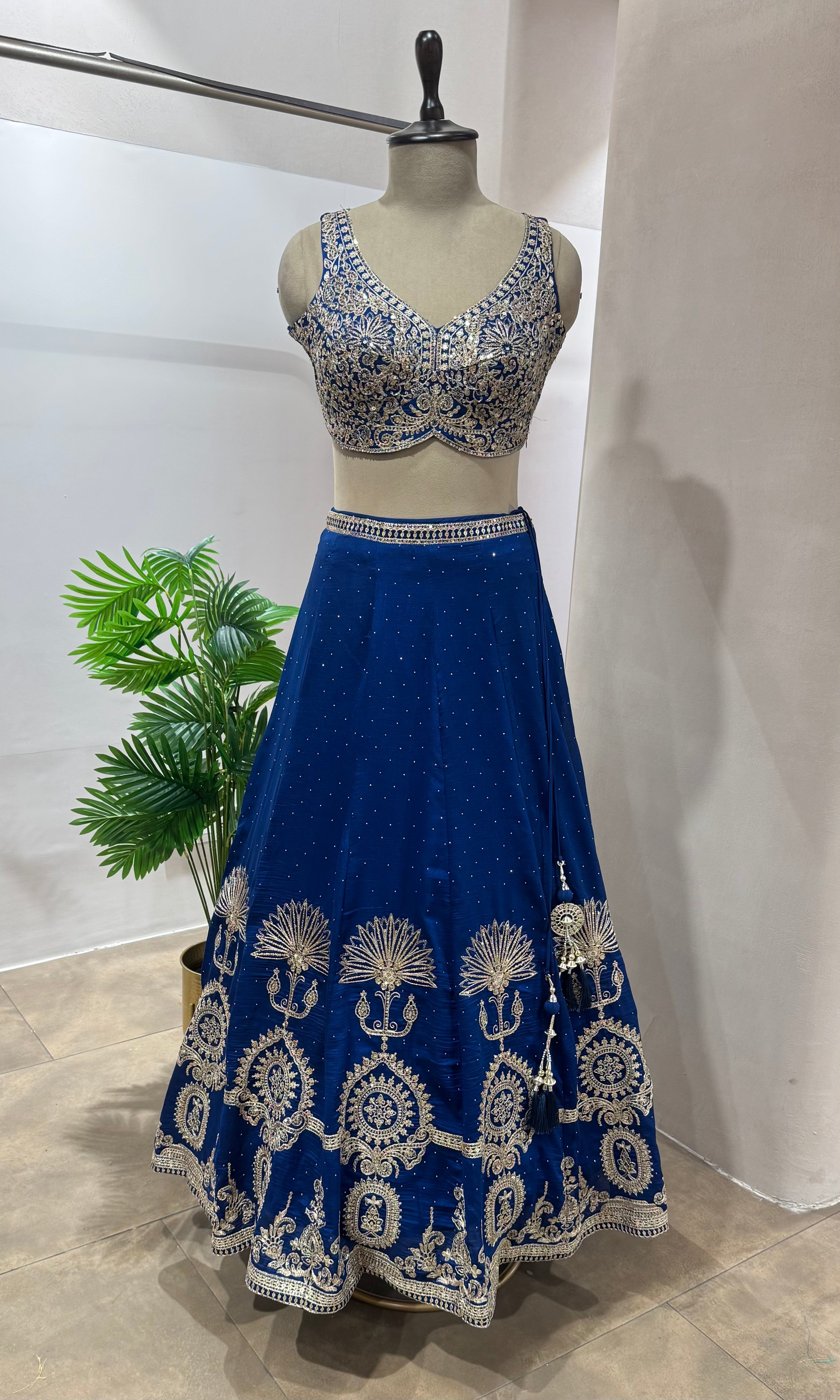 Blue LEHENGA WITH EMBROIDERY BLOUSE